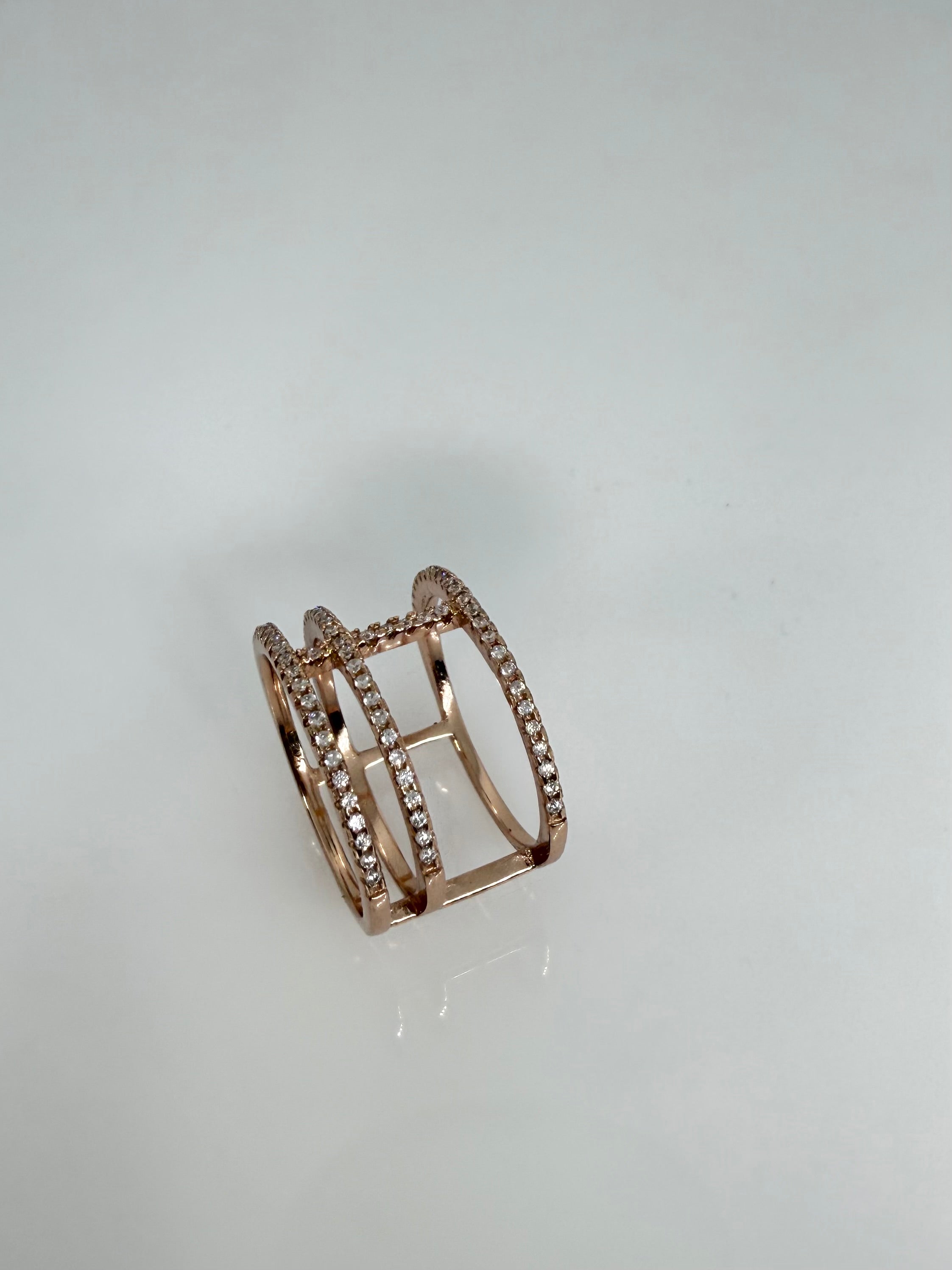 925 Sterling Silver Rosy Halo knuckle Women Ring