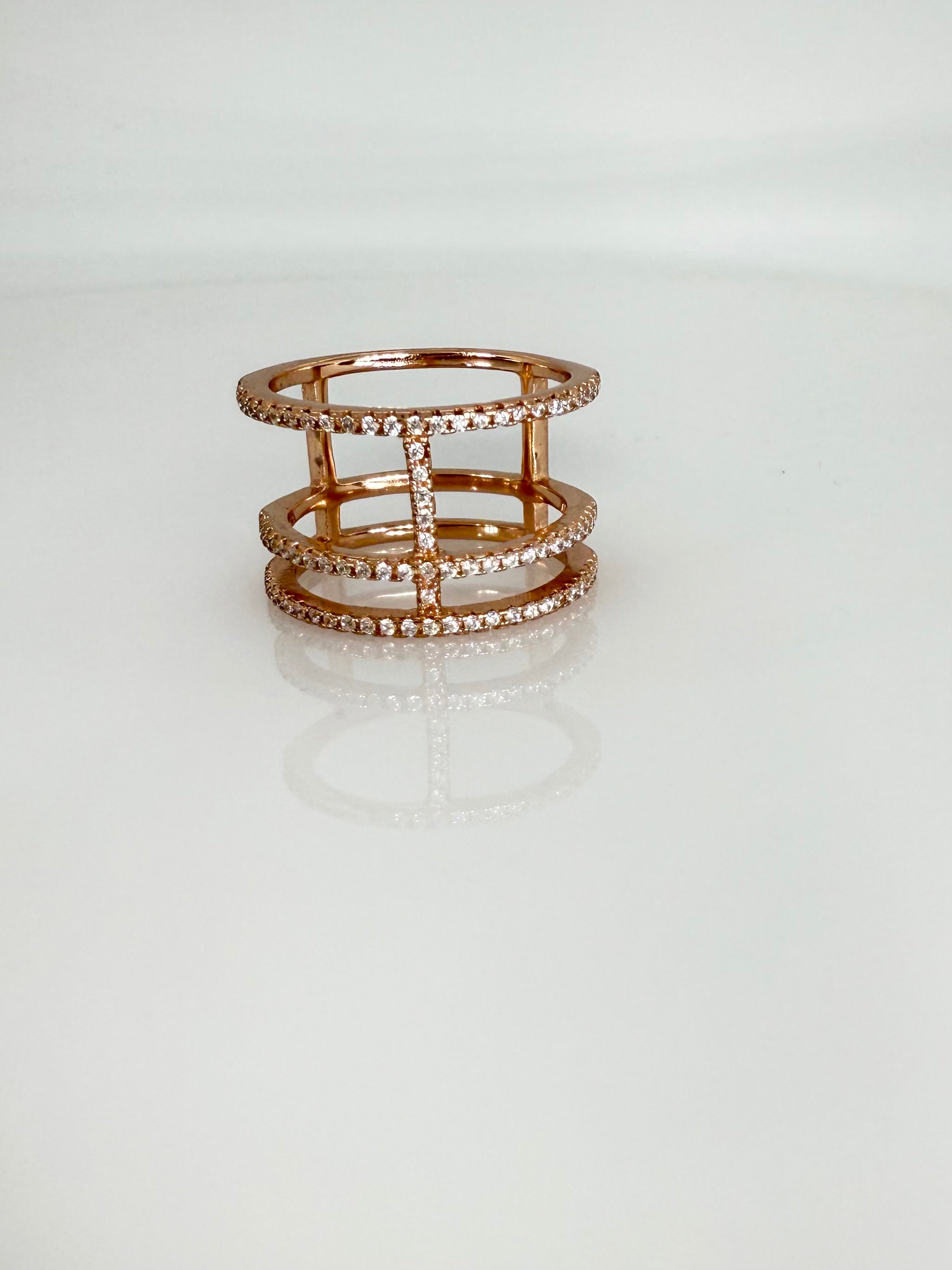 925 Sterling Silver Rosy Halo knuckle Women Ring