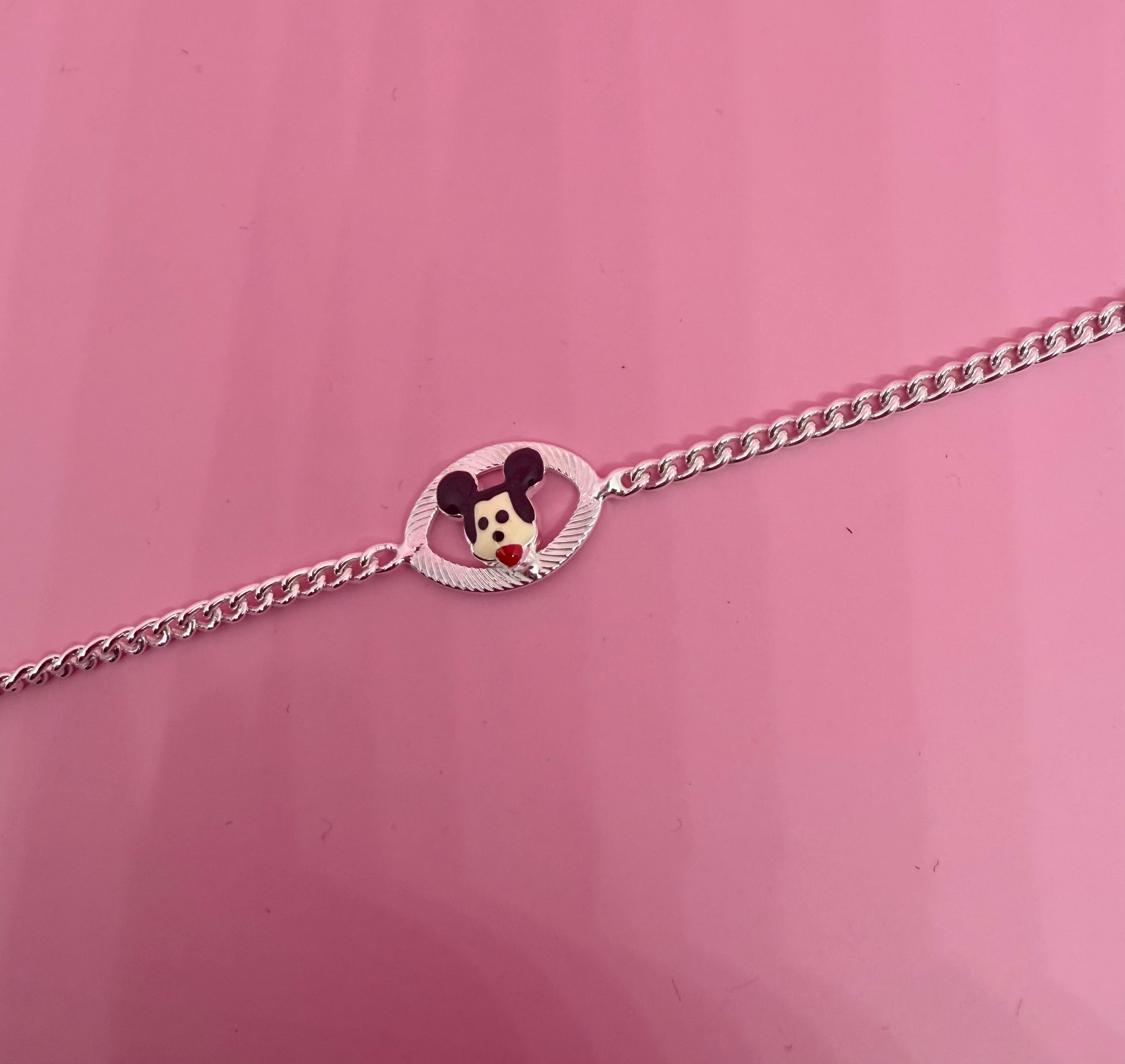 925 Sterling Silver Mickey Mouse Cartoon Bracelet | For kids