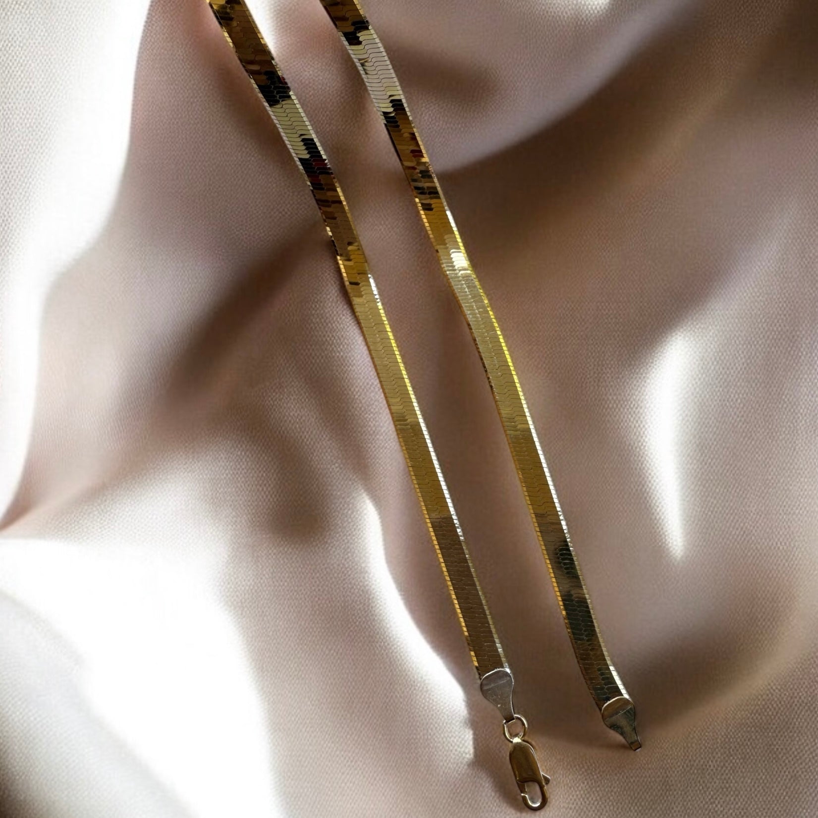 925 Sterling Silver Flat Snake Anklets | Reversible Anklets