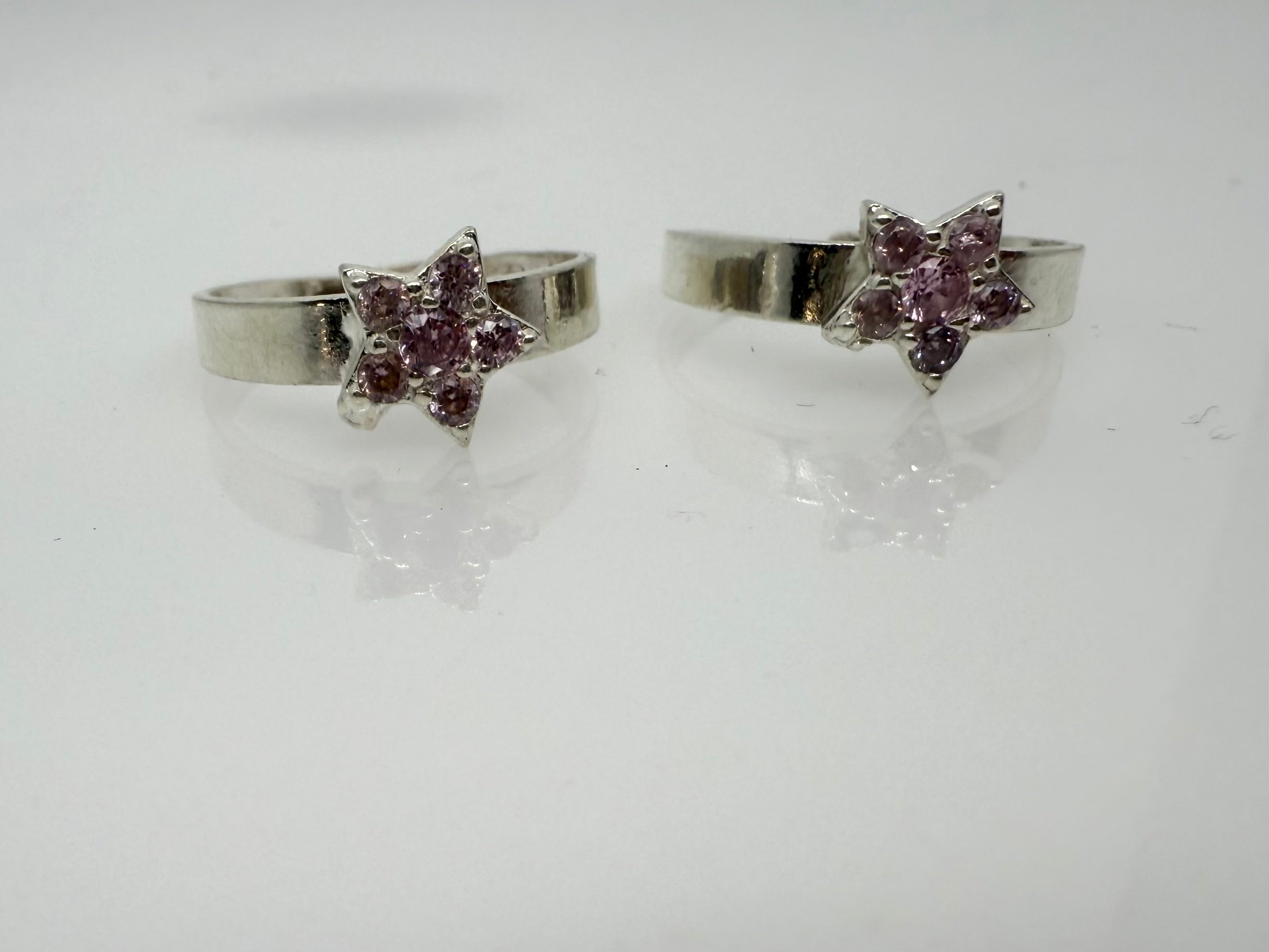 925 Silver Toe Rings (2 Rings) Star | Free Size