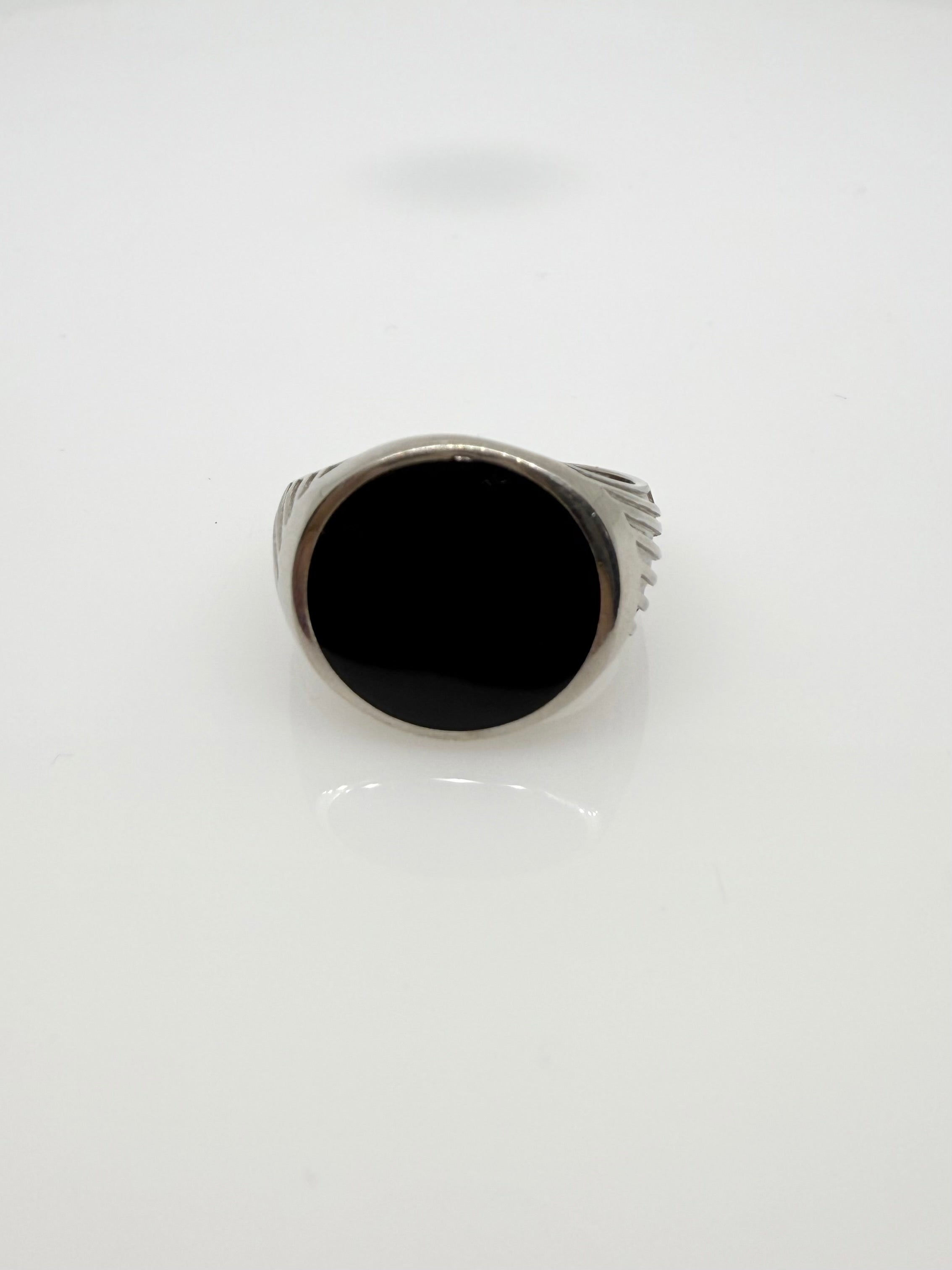 925 Oxidised Silver Ring for Men | Black Stone