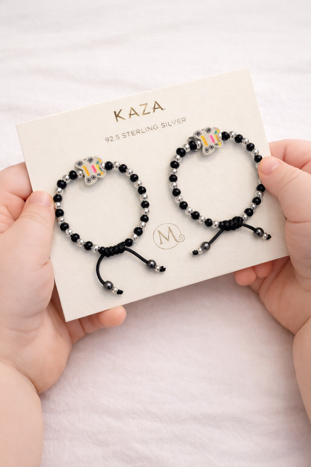 925 Sterling Silver Evil Eye Butterfly Newborn & Baby Thread Nazariya