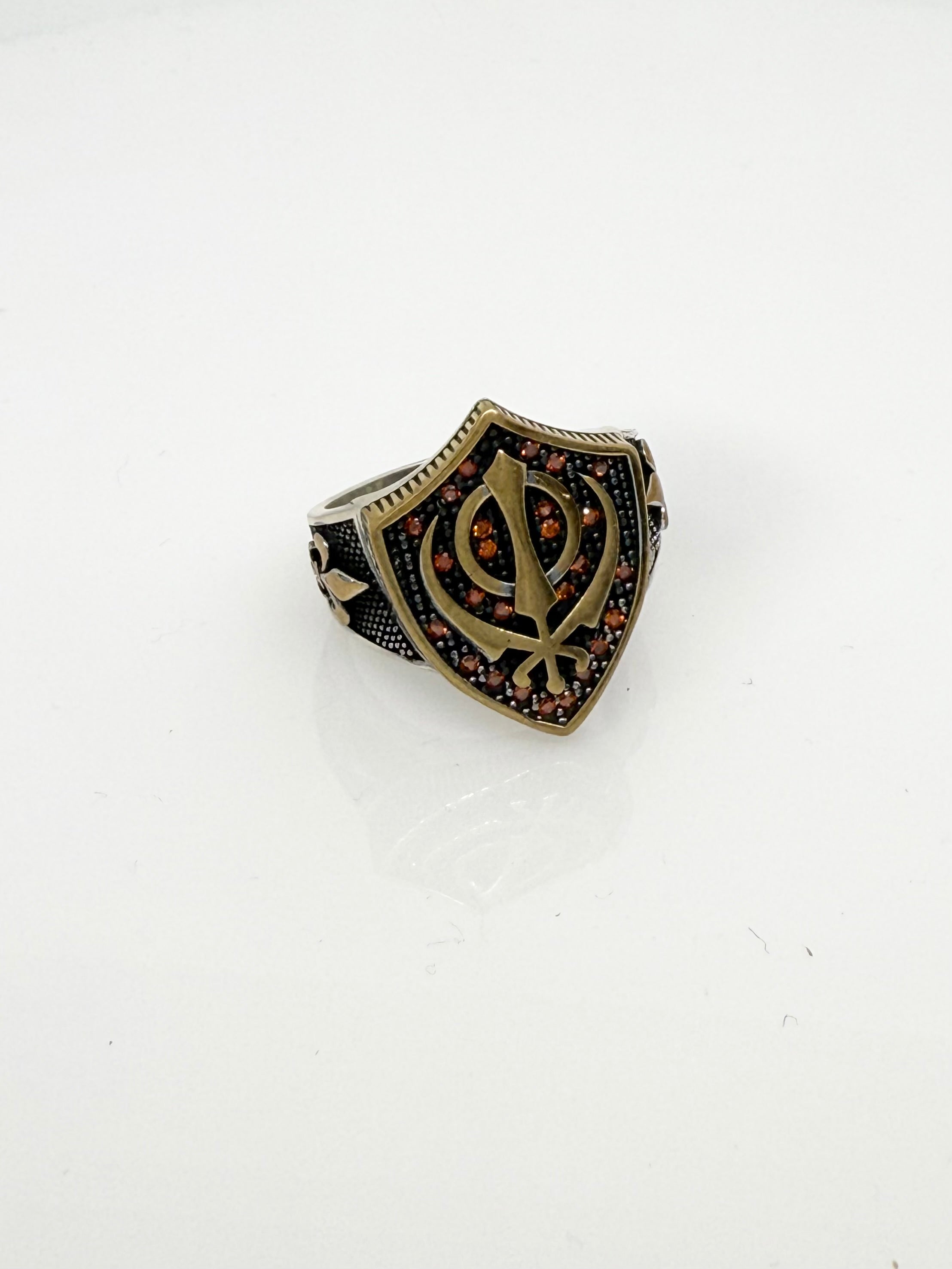 925 Oxidised Silver Ring for Men | khanda Ring