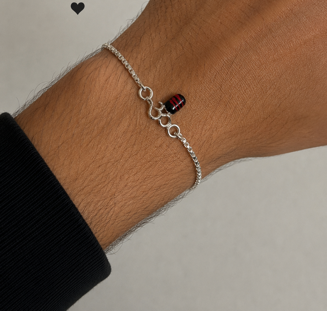 925 Sterling Silver Rakhi Bracelet | Om