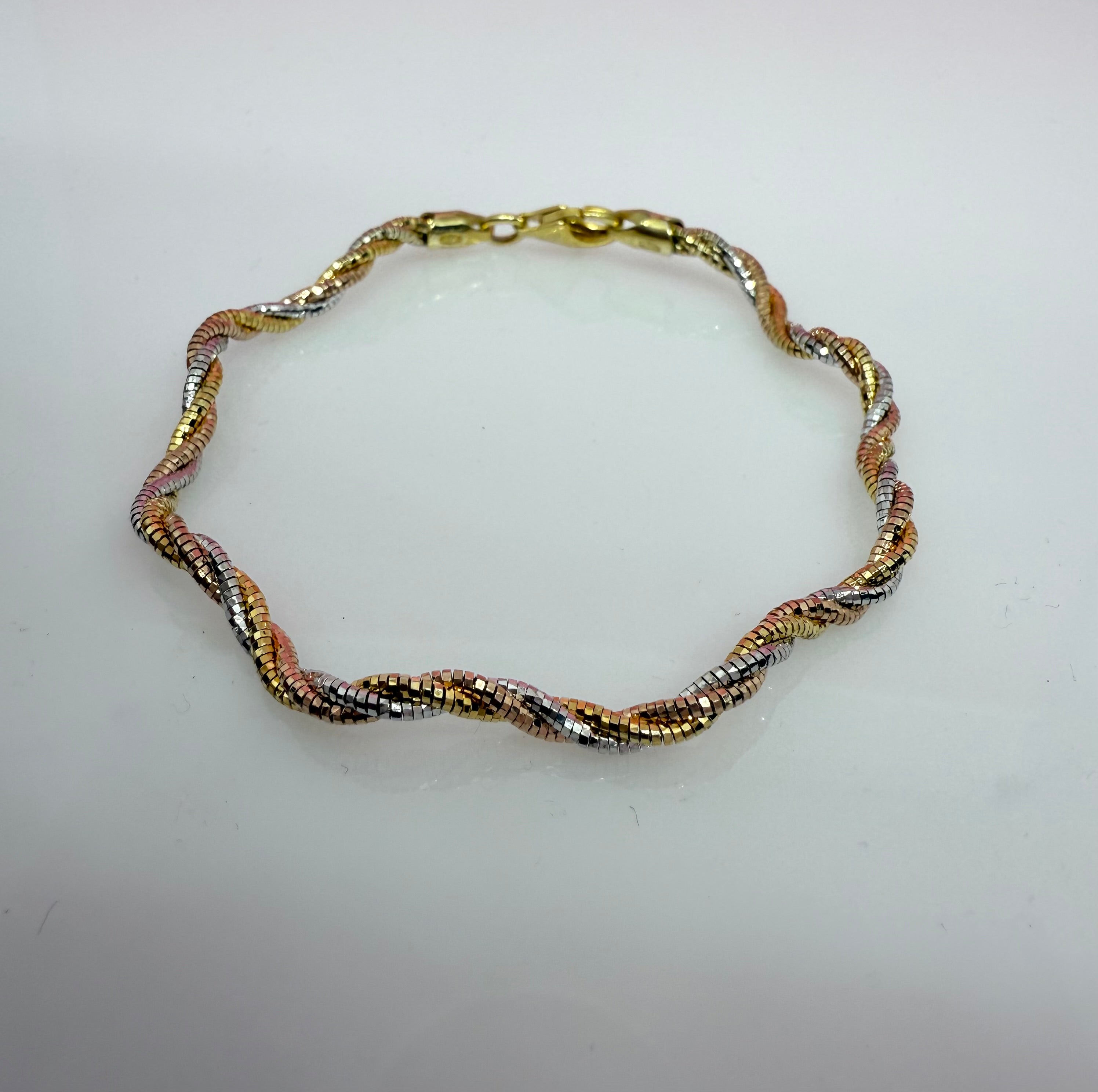 Multi Strand Weave Triple Plating Italian Bracelet | 925 Sterling Silver