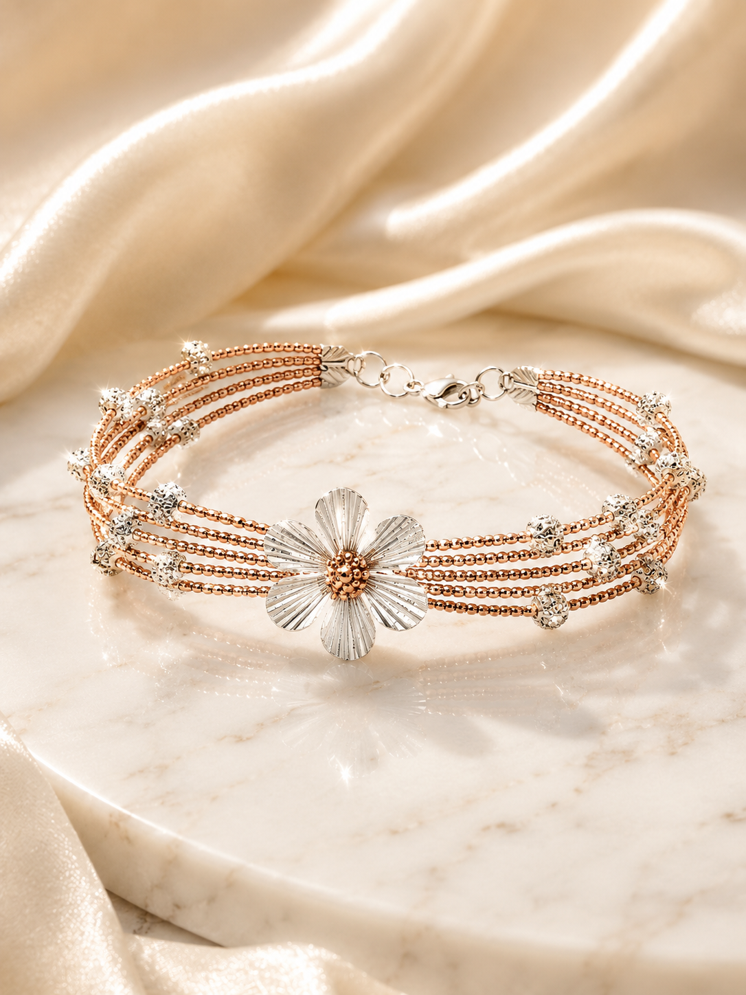 925 Sterling Silver Daisy Bracelet