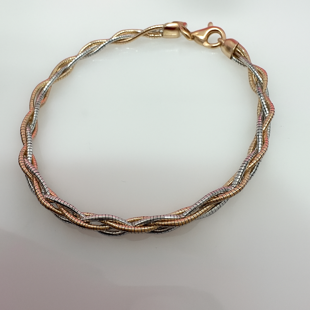 Multi Strand 925 Sterling Silver Italian Weave Bracelet | Twisted Bracelet