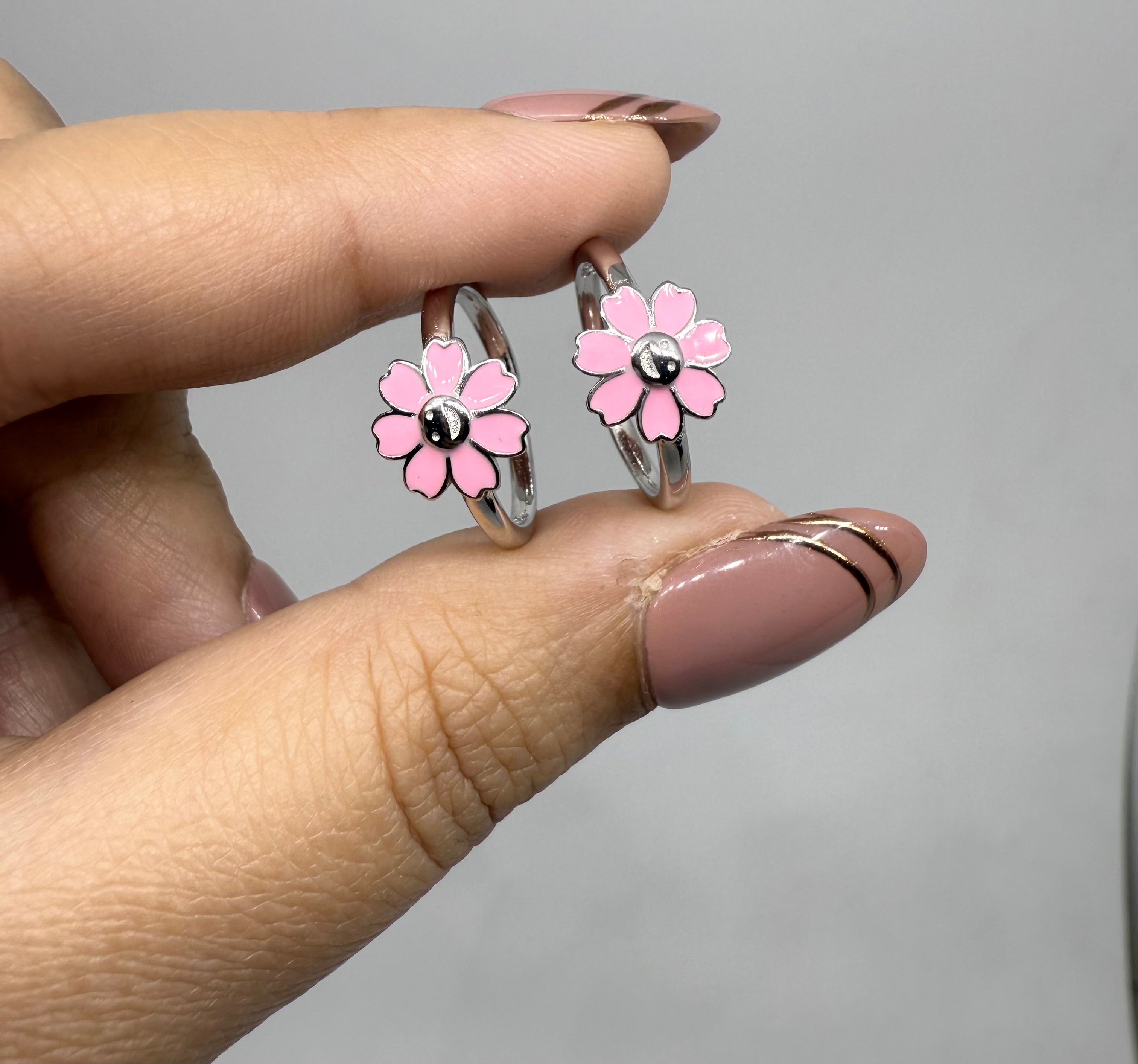 925 Oxidised Silver Toe Rings (2 Rings) Blooming Flower | Free Size