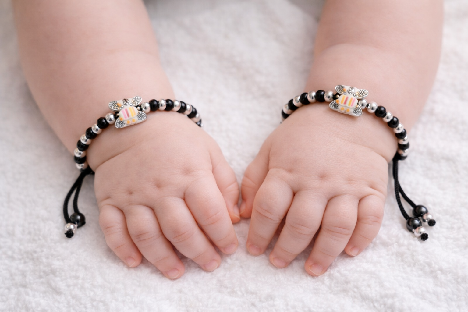 925 Sterling Silver Evil Eye Butterfly Newborn & Baby Thread Nazariya