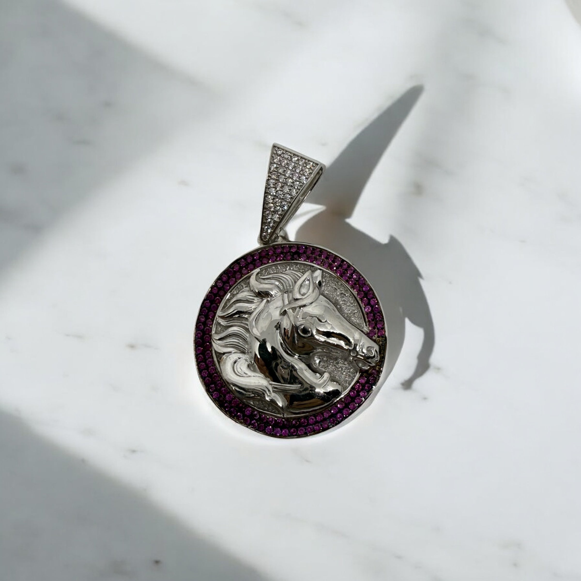 925 Sterling Silver Regal Horse Pendant