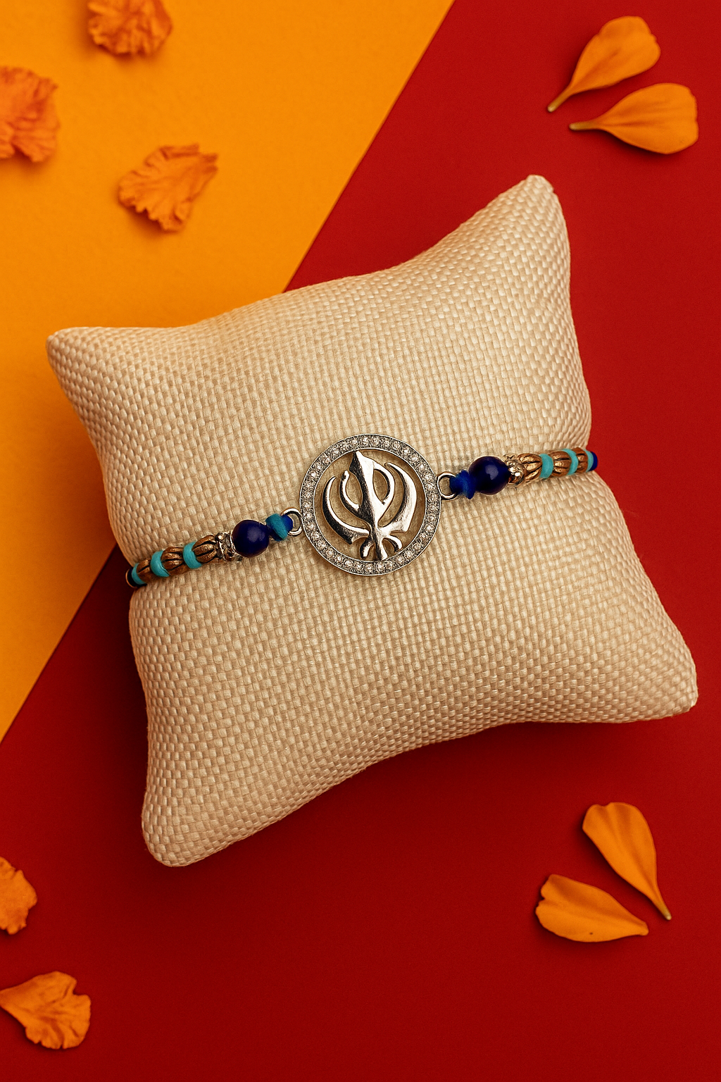925 Sterling Silver Thread Rakhi | Khanda
