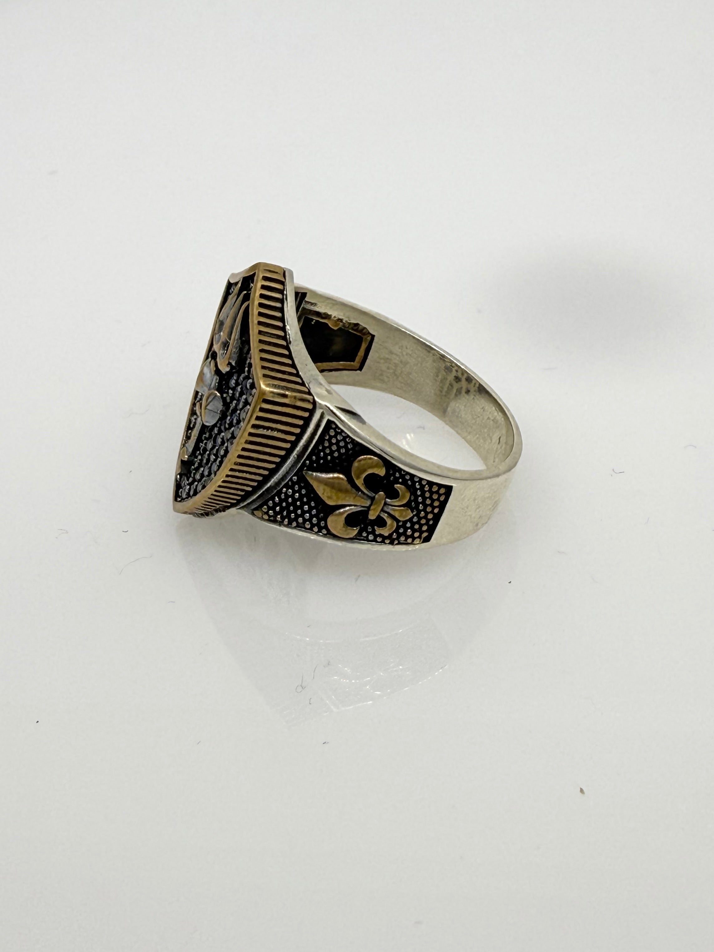 925 Oxidised Silver Ring for Men | Trishool