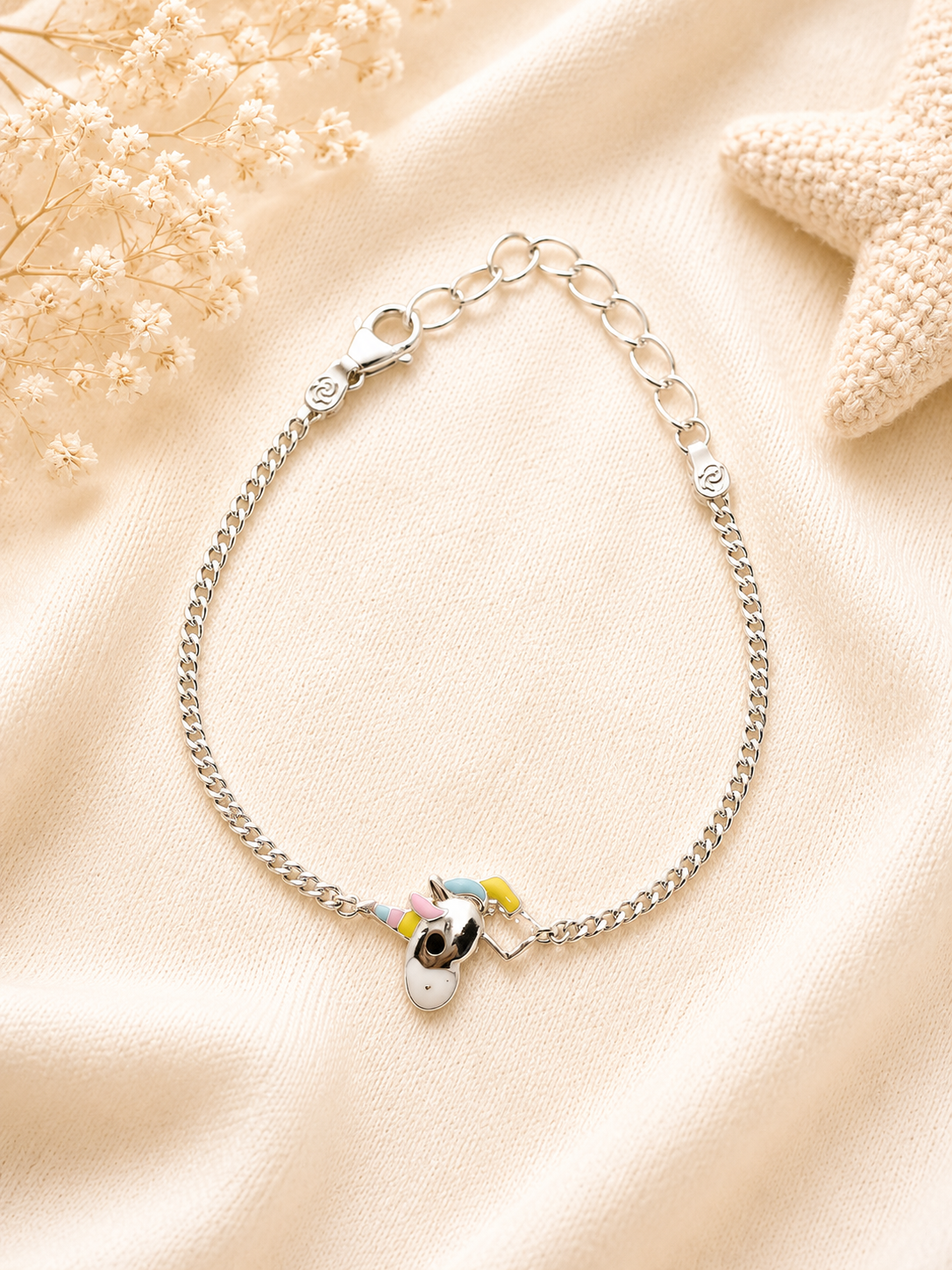 925 STERLING SILVER UNICORN CARTOON BRACELET |KID’S BRACELET | KID’S RAKHI