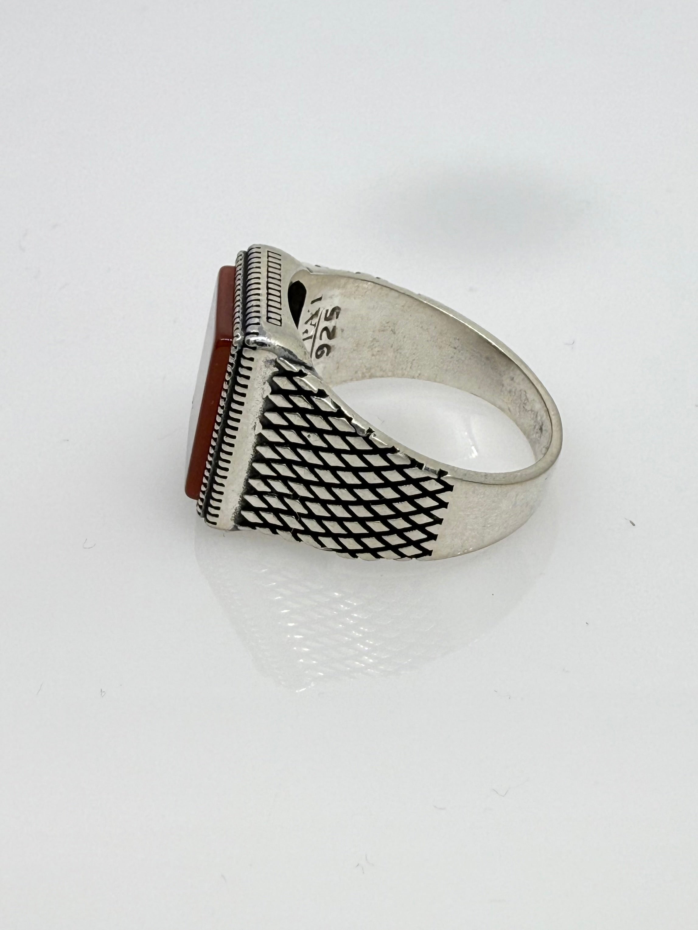 925 Oxidised Silver Ring for Men | Black Stone
