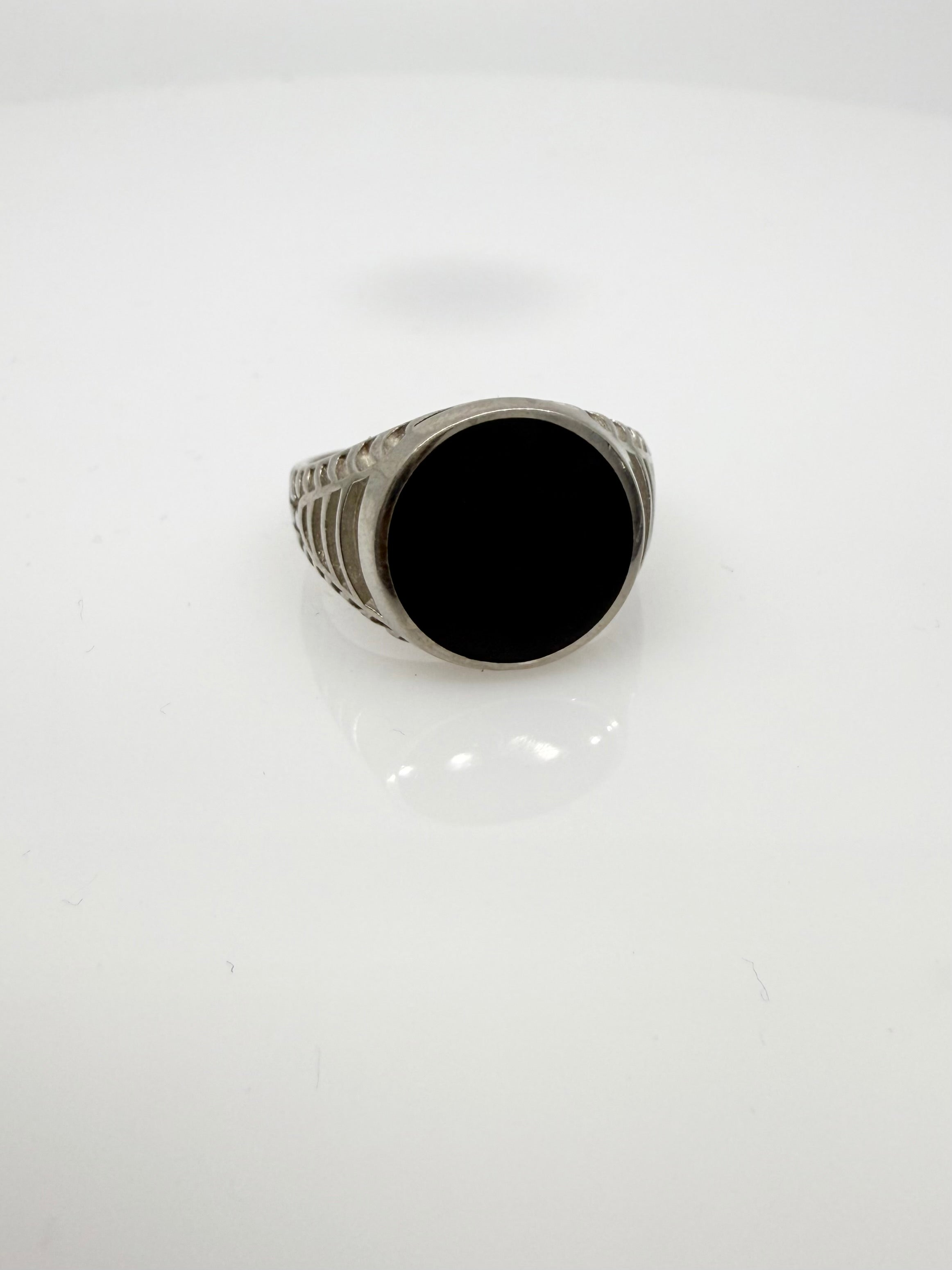 925 Oxidised Silver Ring for Men | Black Stone