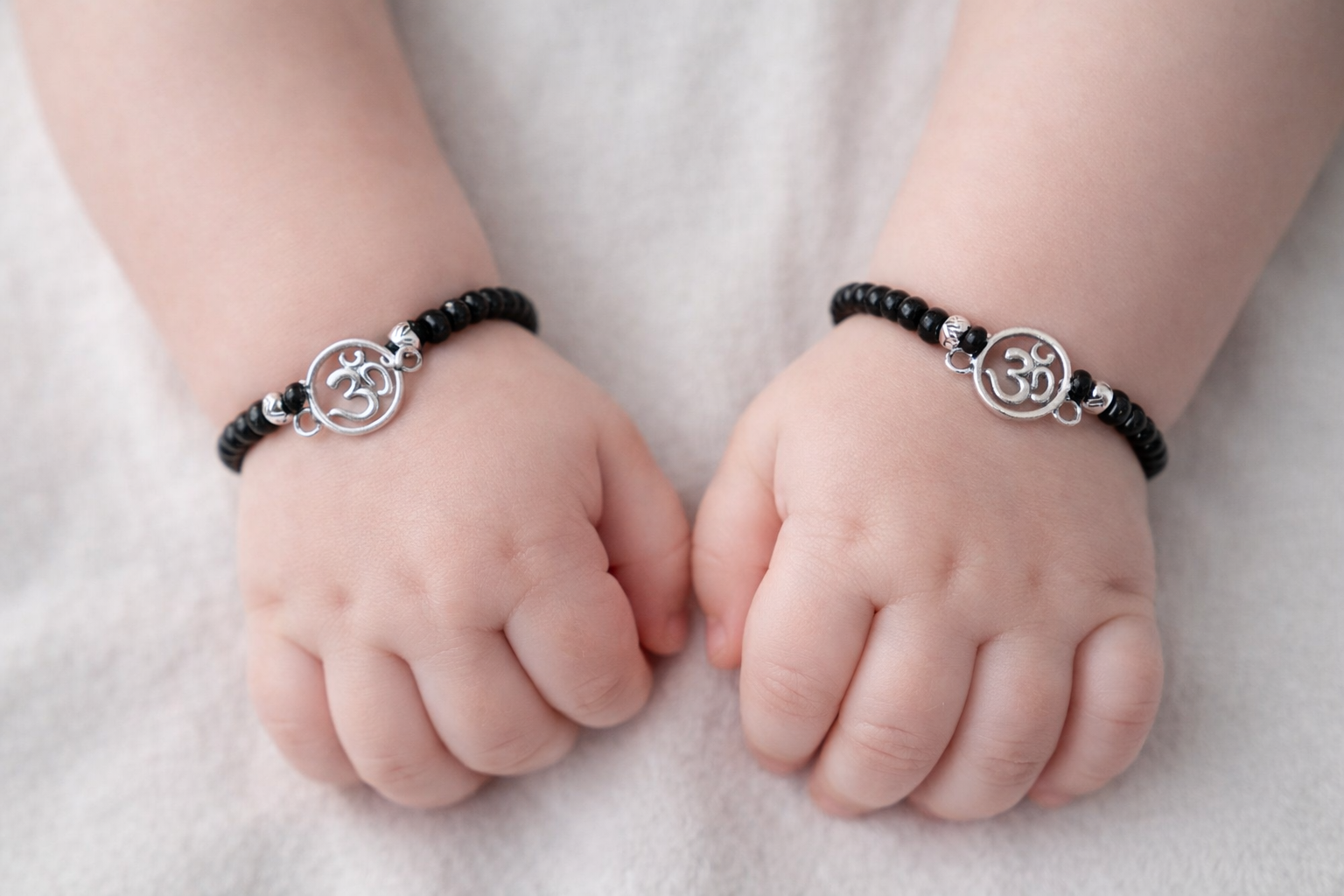 925 Sterling Silver Om Newborn & Baby Thread Nazariya