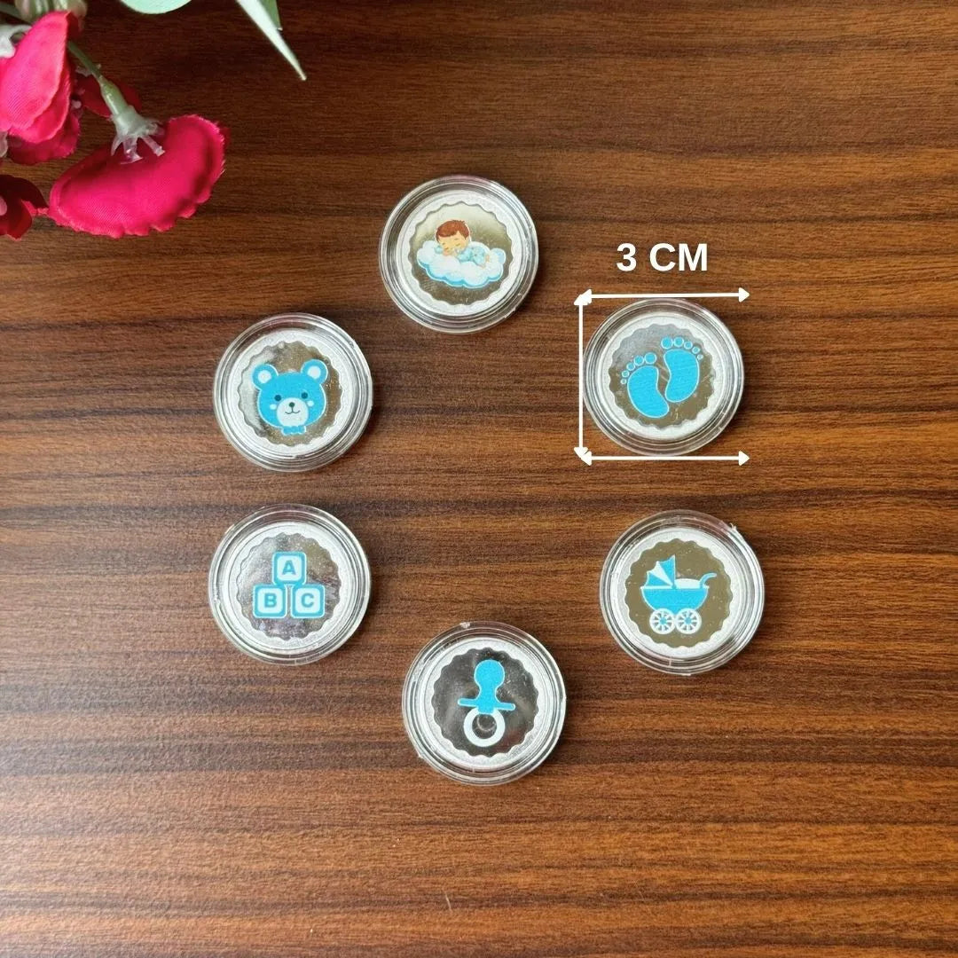 Hello Little One Baby Boy Box 15 gram 6 silver coins (2.5 gram Each) - 999 PURE SILVER |                                                New Born Baby Coin, Return Gifts For Baby Shower, Silver Coin For Gift | For Kids 999 Purity Silver Coins