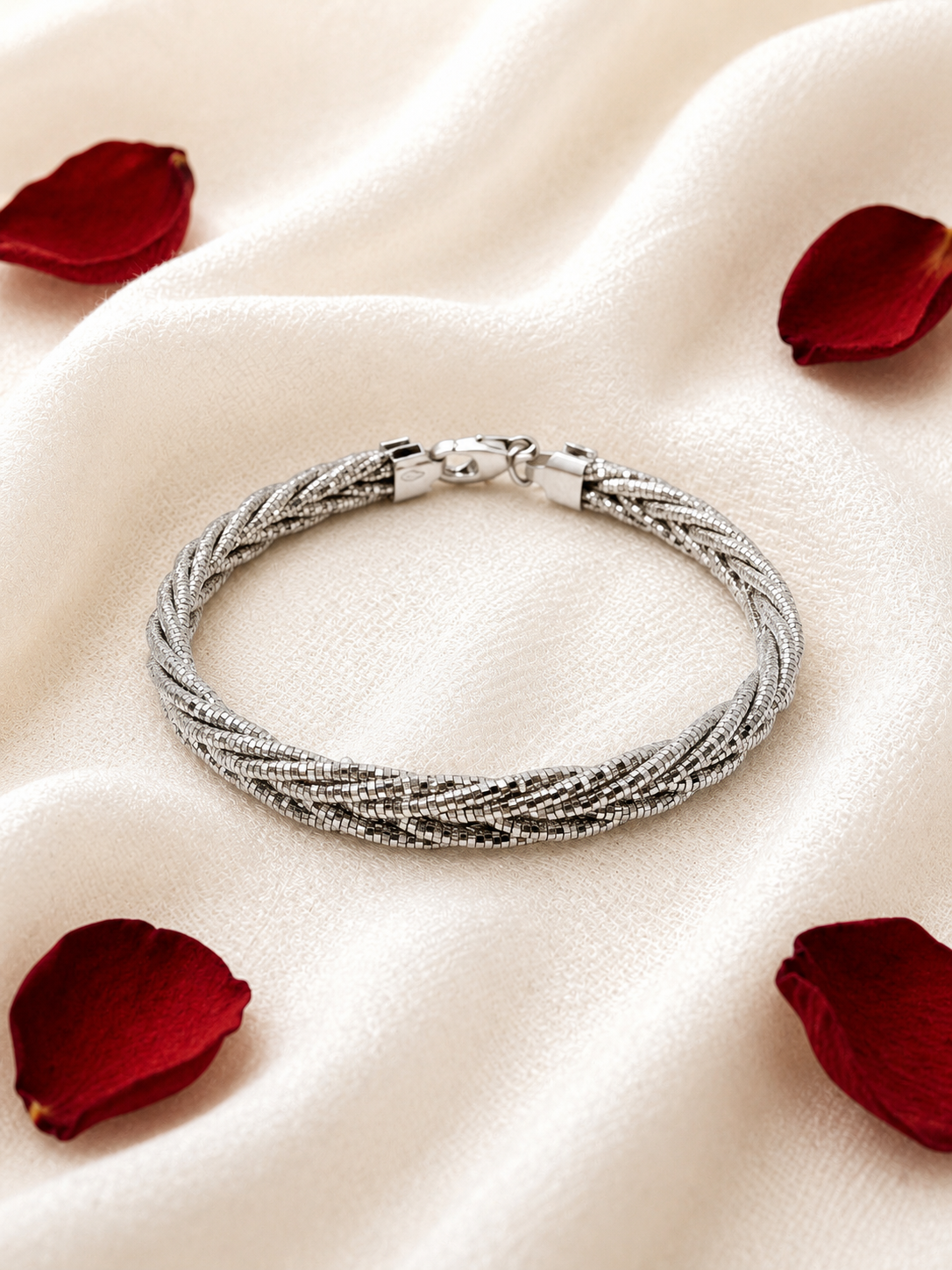 Multi Strand 925 Sterling Silver Italian Weave Bracelet | Silver