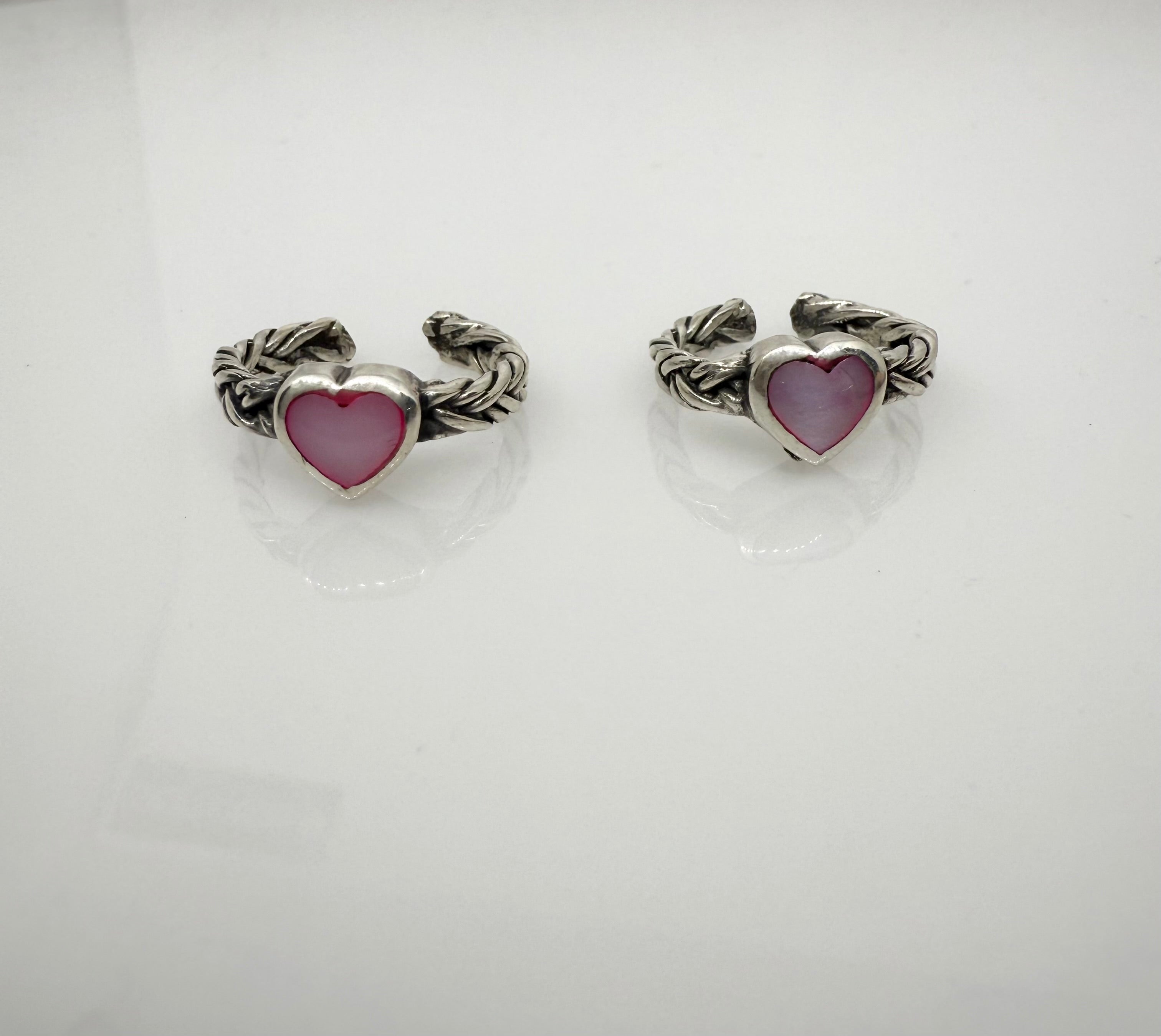 925 Sterling Silver Heart Toe rings ( 2 rings) | free size