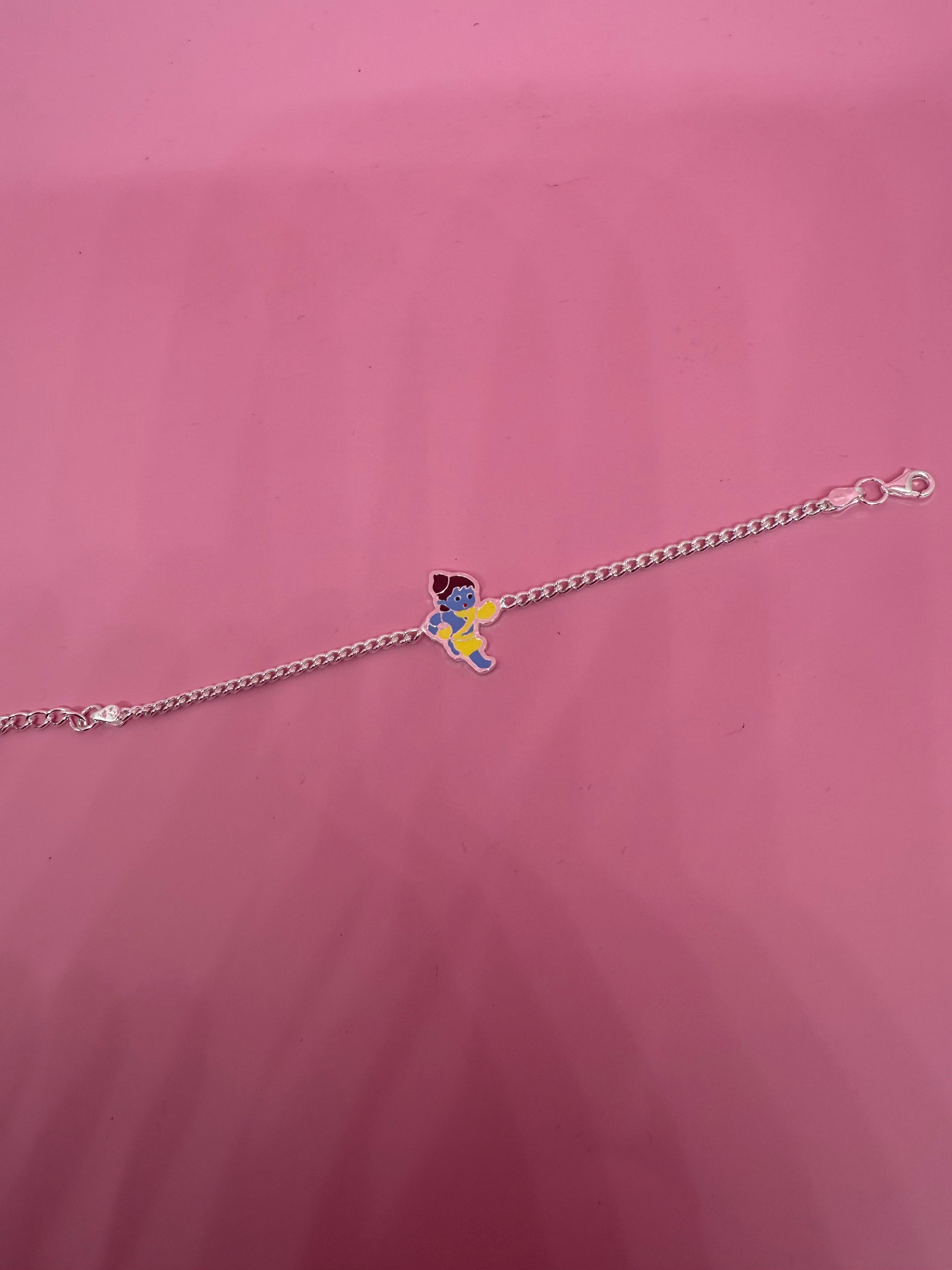 925 Sterling Silver Krishna Cartoon Bracelet | For kids