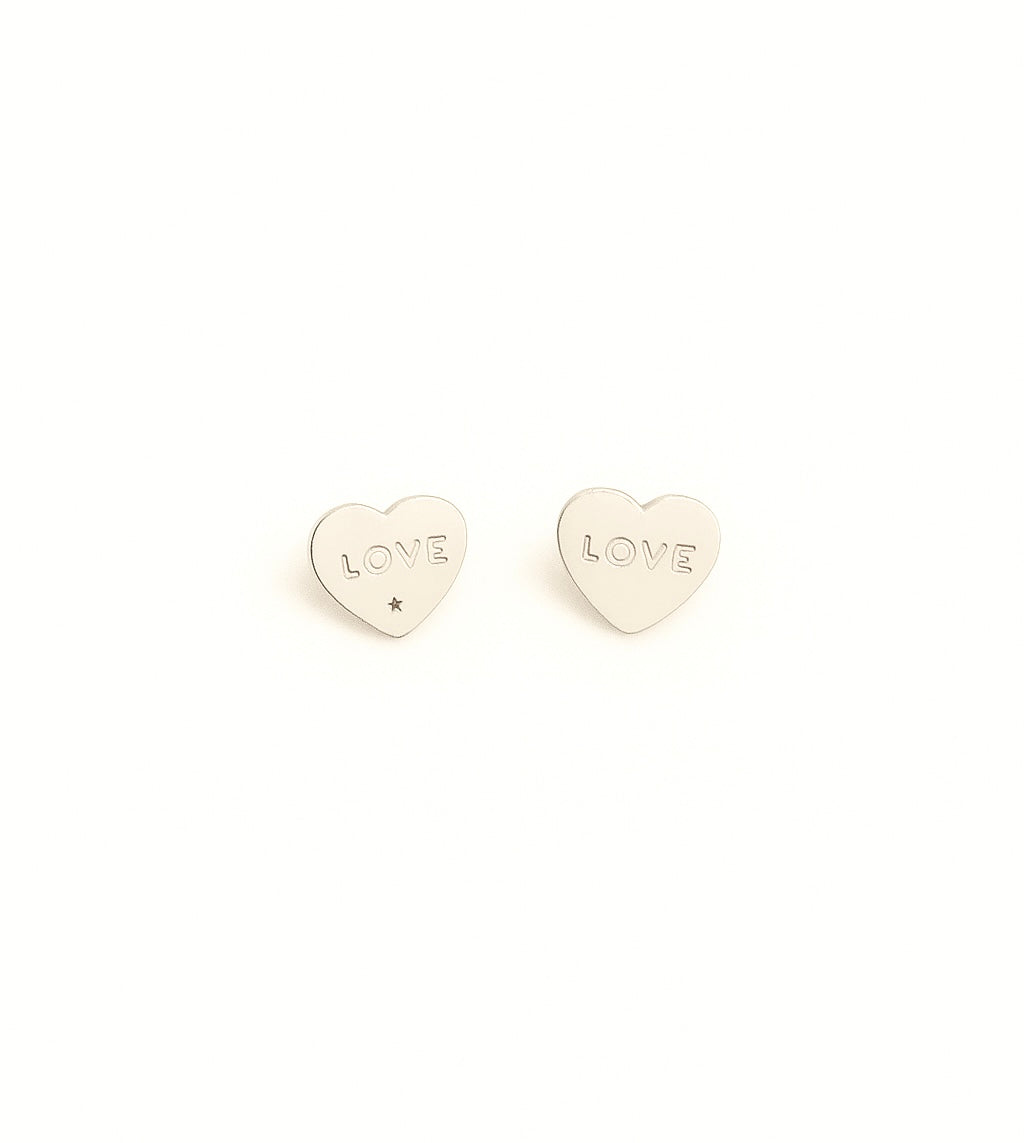 925 Sterling Silver White Love Kid’s Earrings