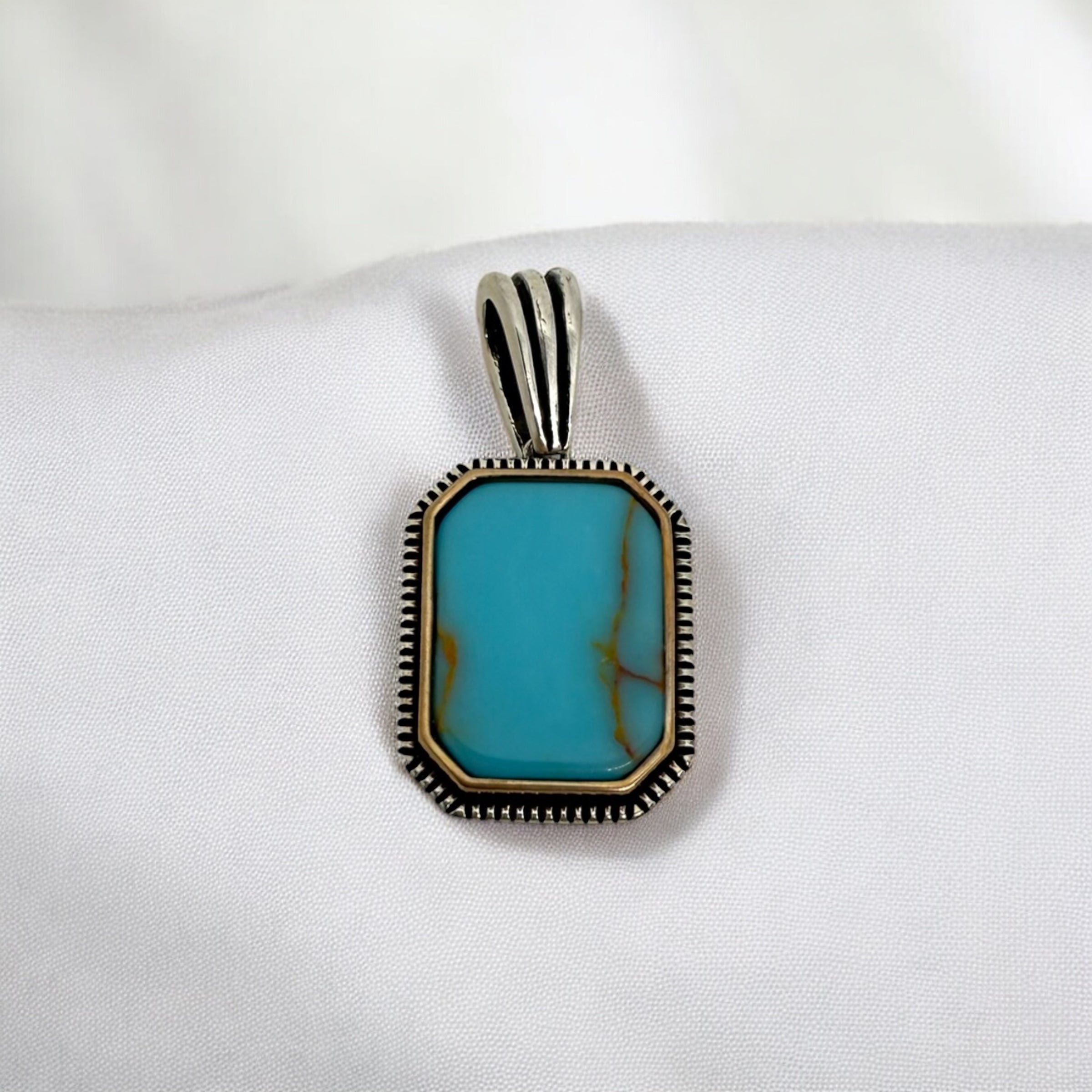 925 Sterling Silver Sky Brick Pendant