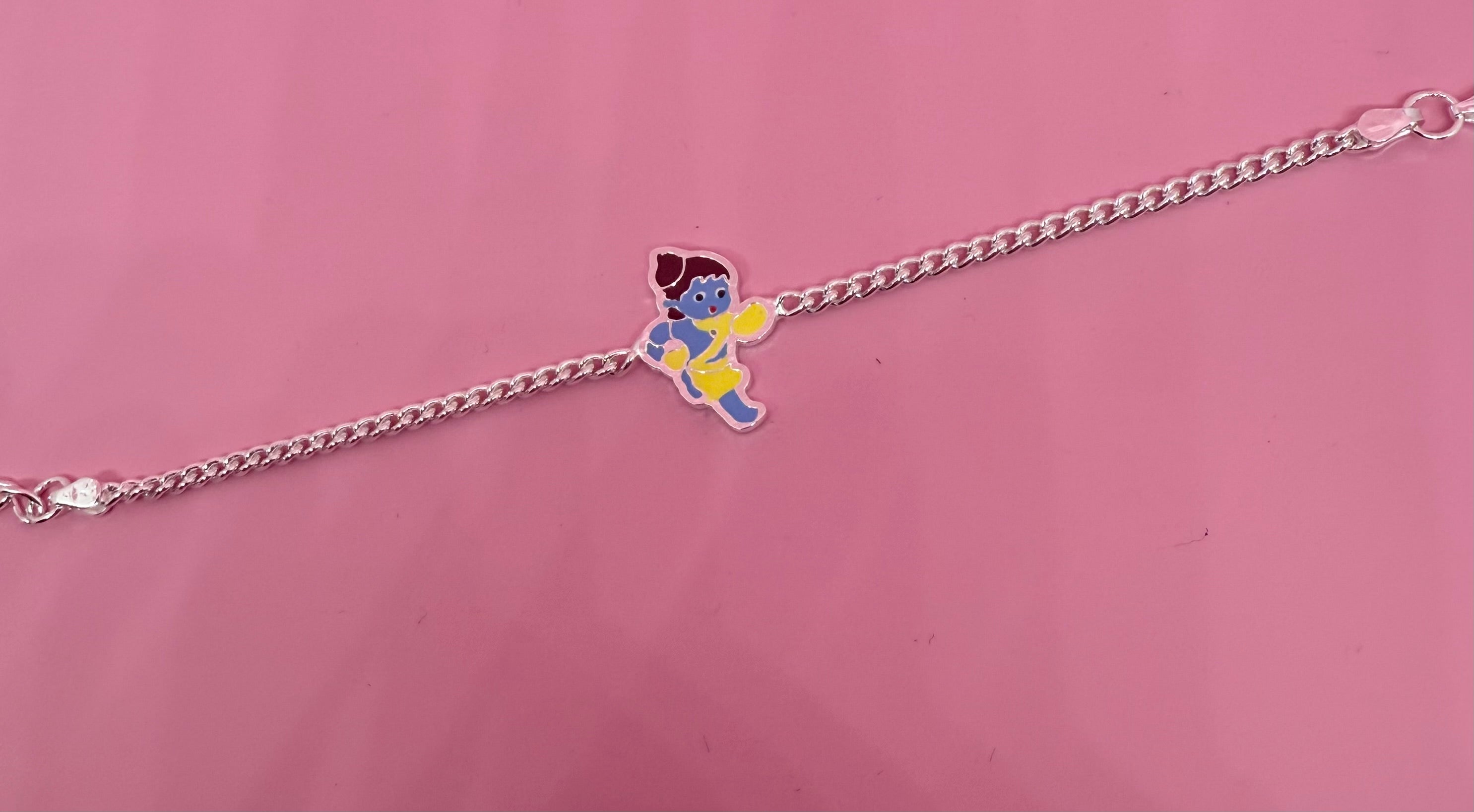 925 Sterling Silver Krishna Cartoon Bracelet | For kids