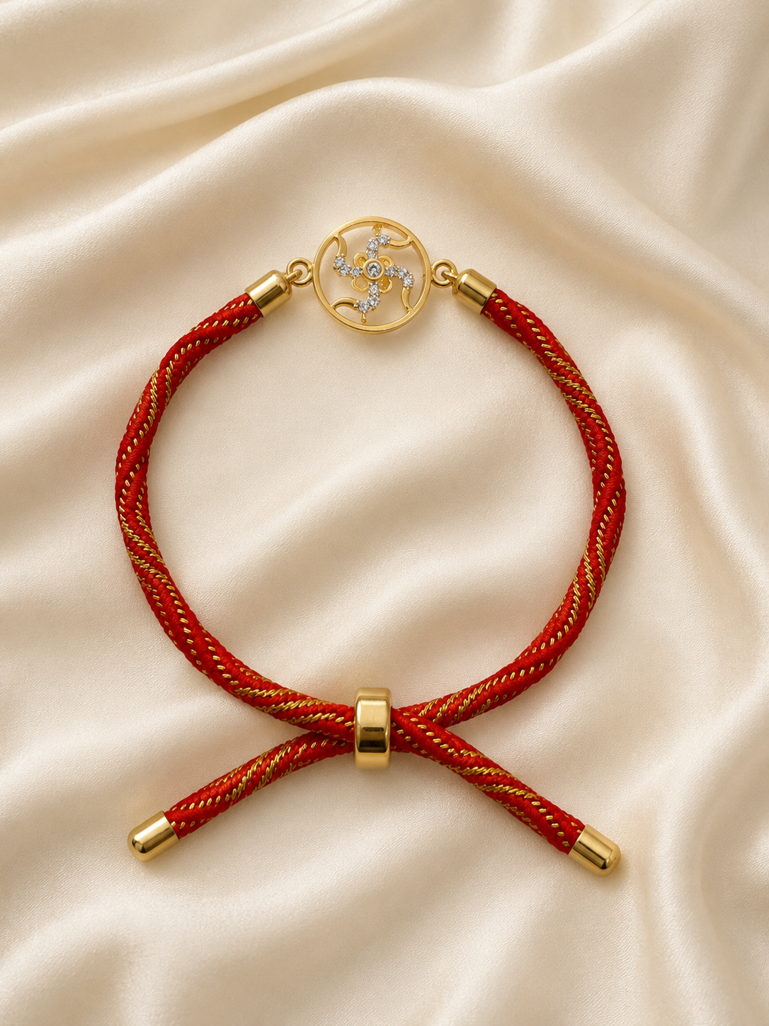 925 Sterling Silver Swastik Adjustable Rakhi
