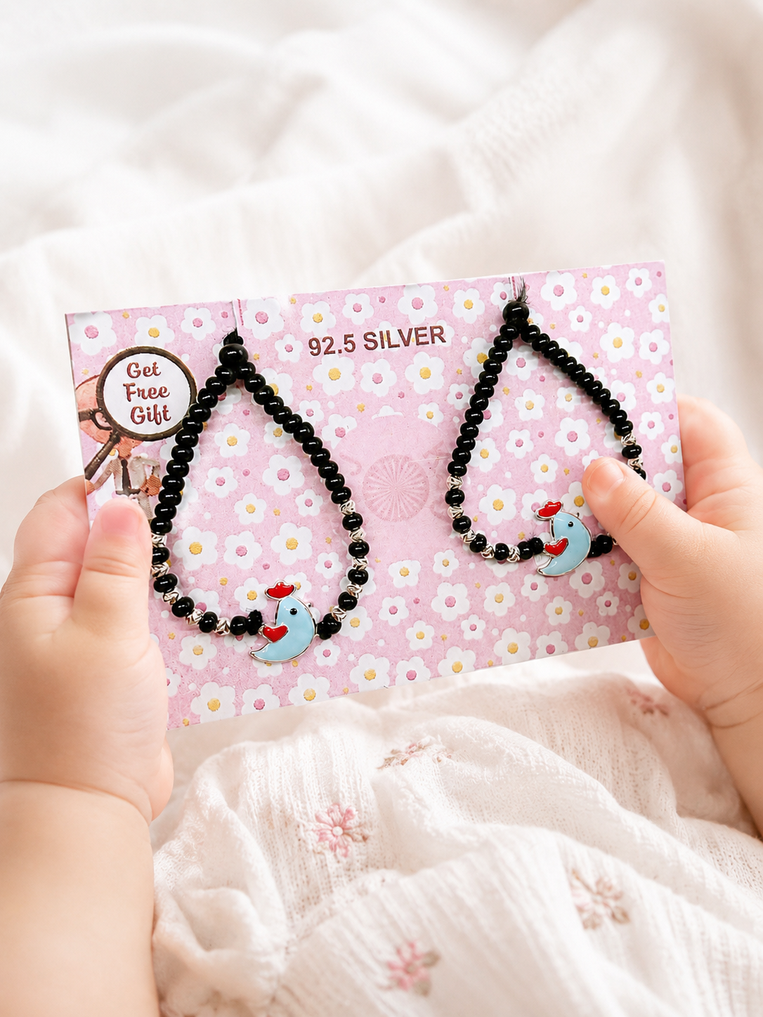 925 Sterling Silver Bird Newborn & Baby Thread Nazariya