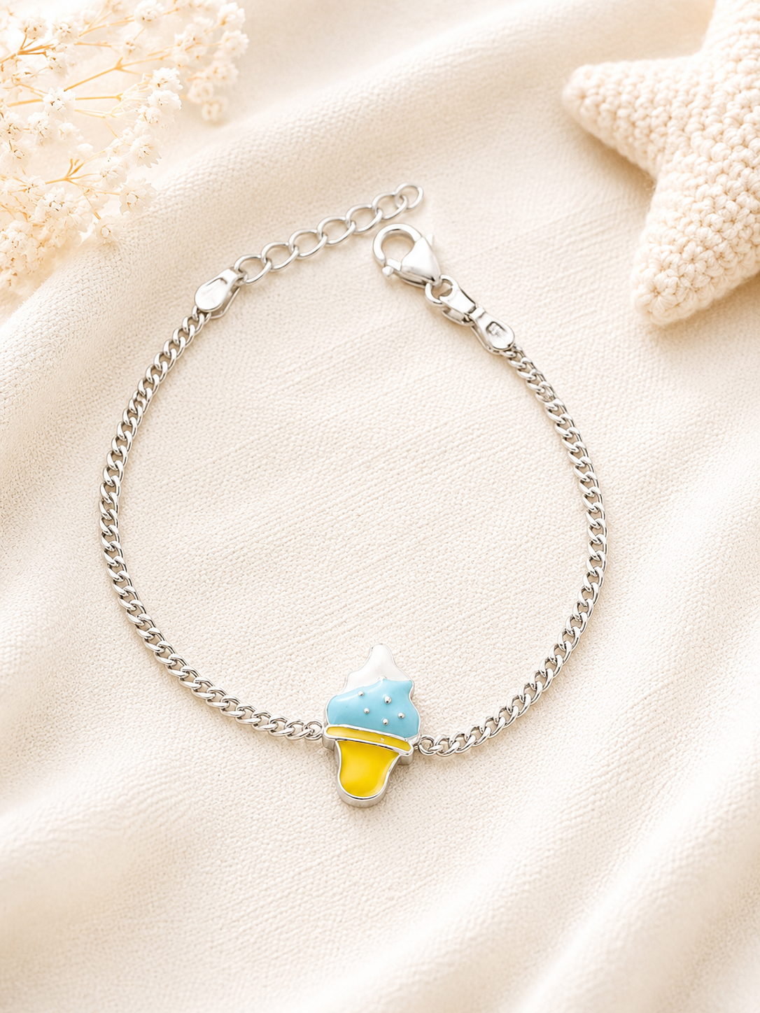 925 Sterling Silver Ice cream Cartoon Bracelet | | kid’s Bracelet | | kid’s Rakhi