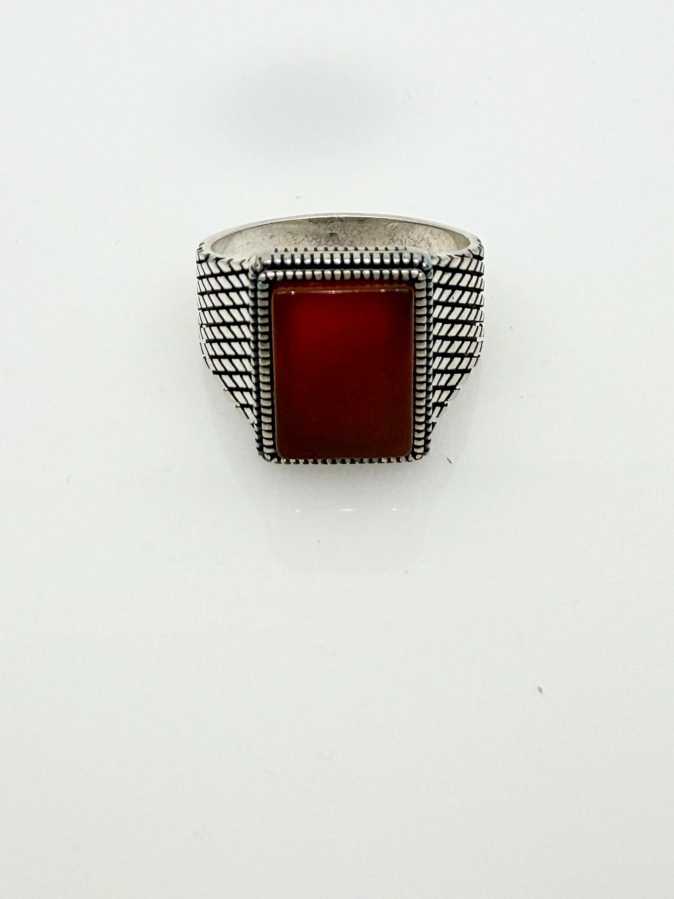 925 Oxidised Silver Ring for Men | Black Stone