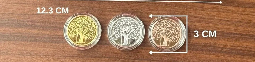 999 Pure Silver Banyan Tree Tri-Color Coin Set 9 grams – 3x3 grams(Round) | FESTIVE COIN GIFTING