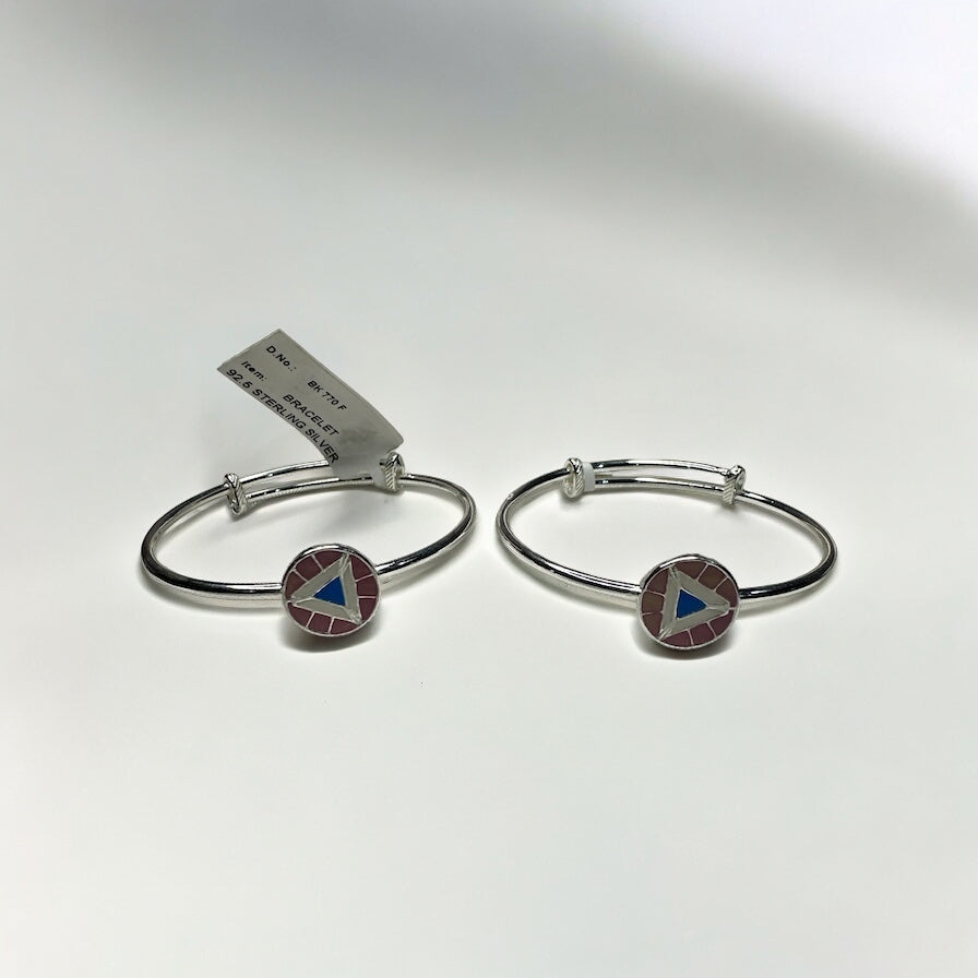 925 Sterling Silver Captain America Adjustable Cartoon Bangles | For Kids | Ideal for 0-3 years old
