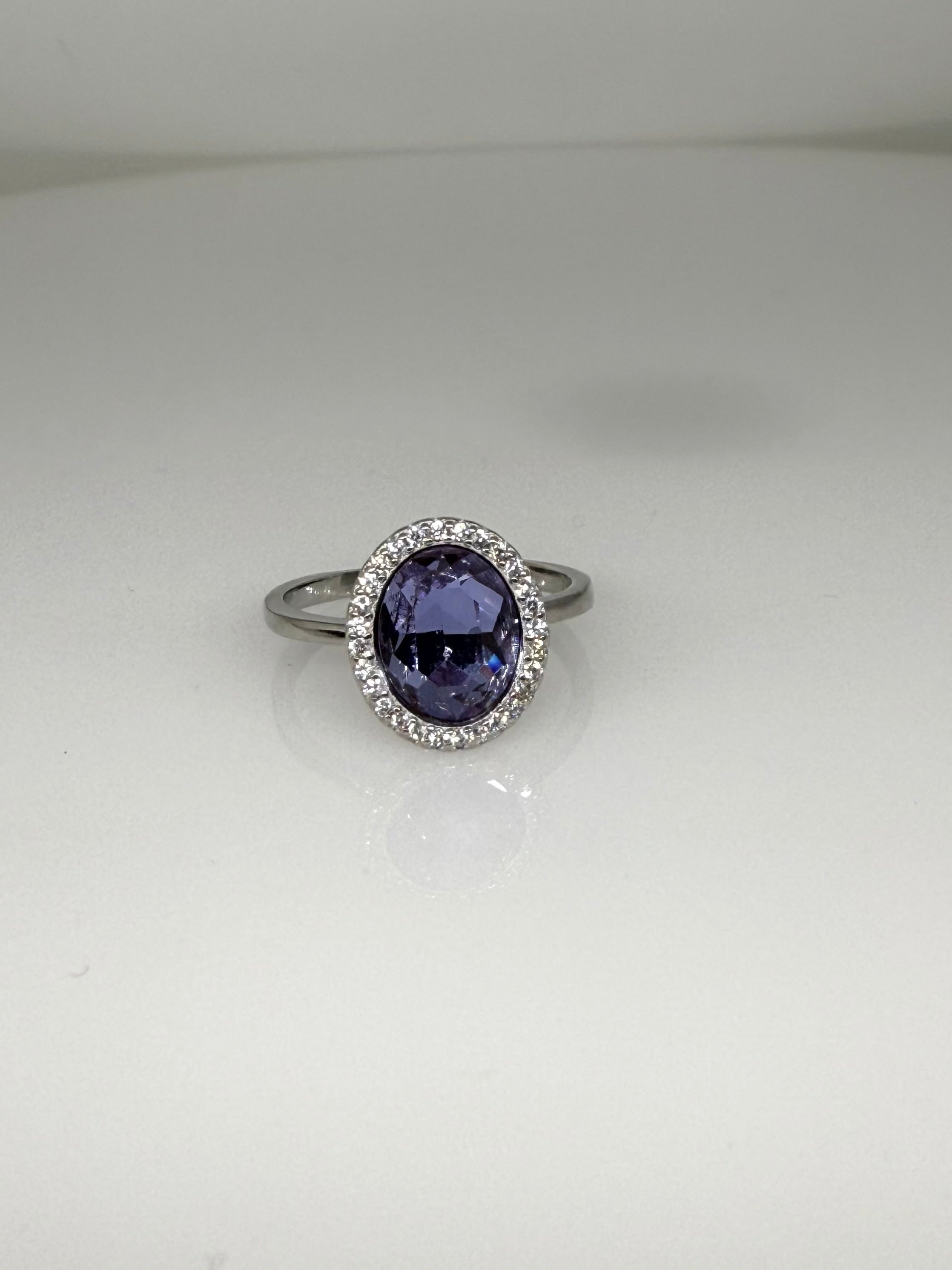 925 Sterling Silver Amethyst Women Ring