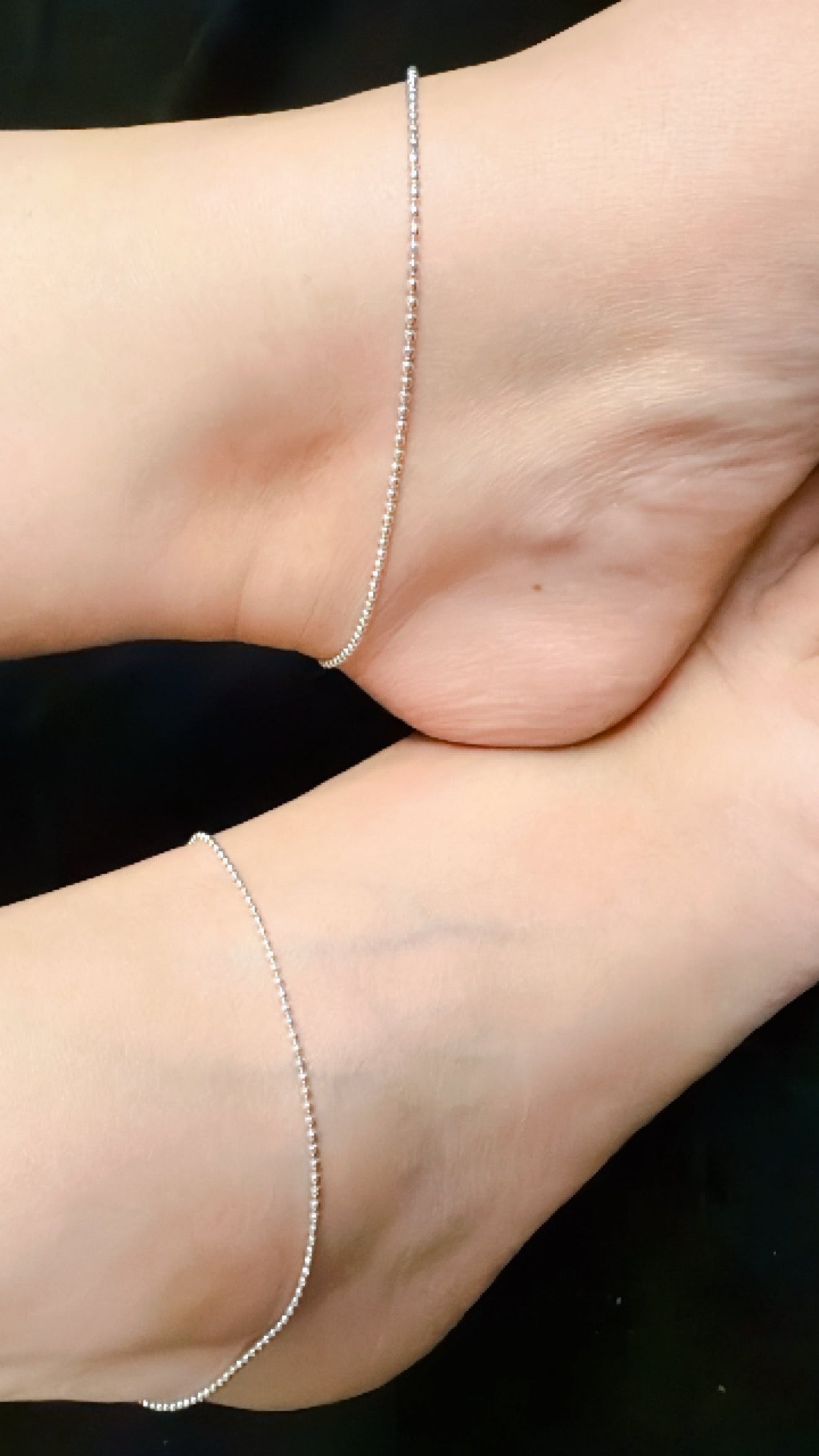925 Sterling Silver Twinkle Beads Anklets