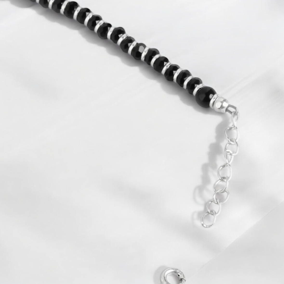 Evil Eye Silver Anklets | Black Beads Anklets | Hook Style