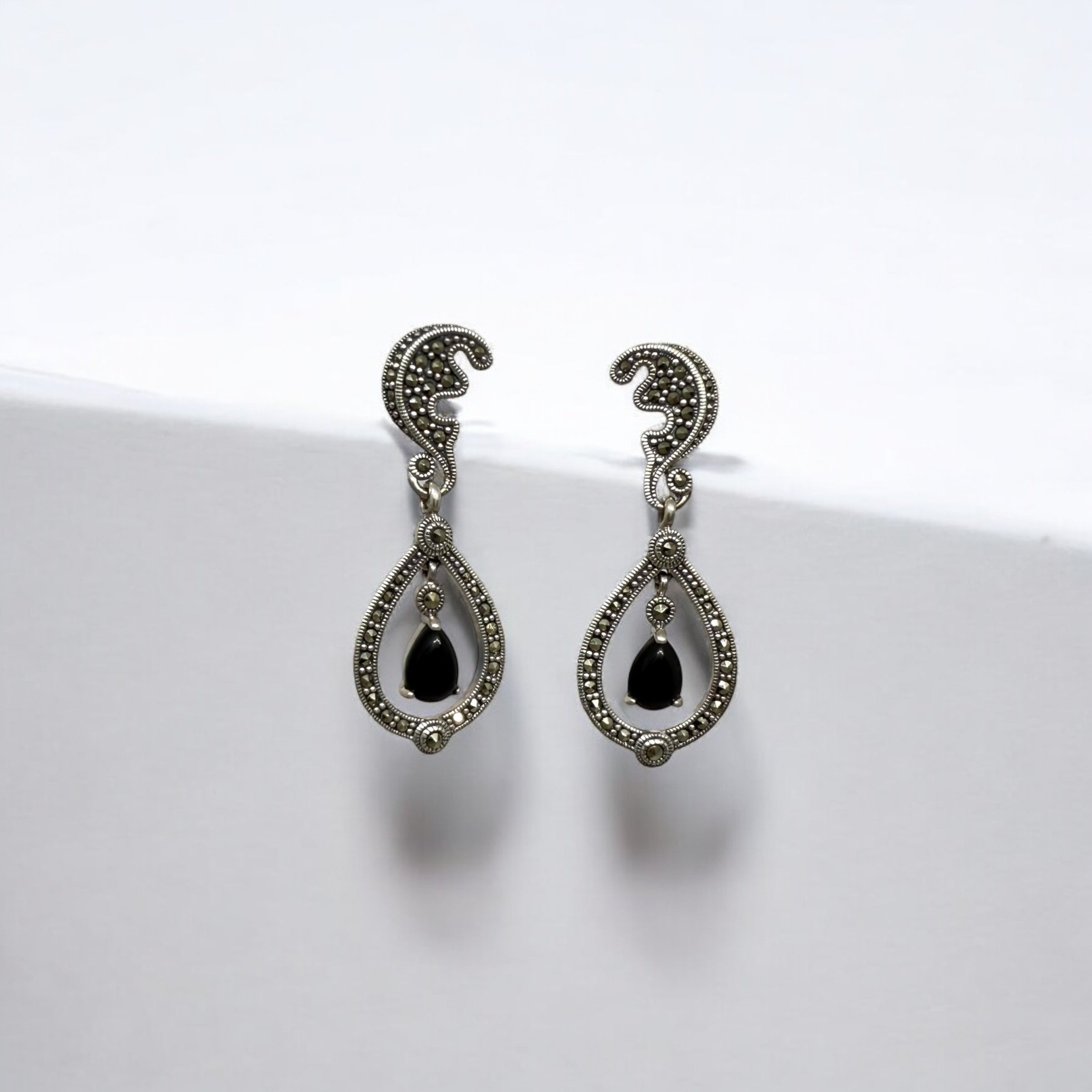 925 Sterling Silver Midnight Jhumki Earrings | Studs