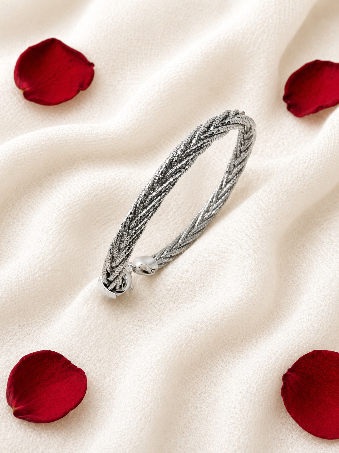 Multi Strand 925 Sterling Silver Italian Weave Bracelet | Silver
