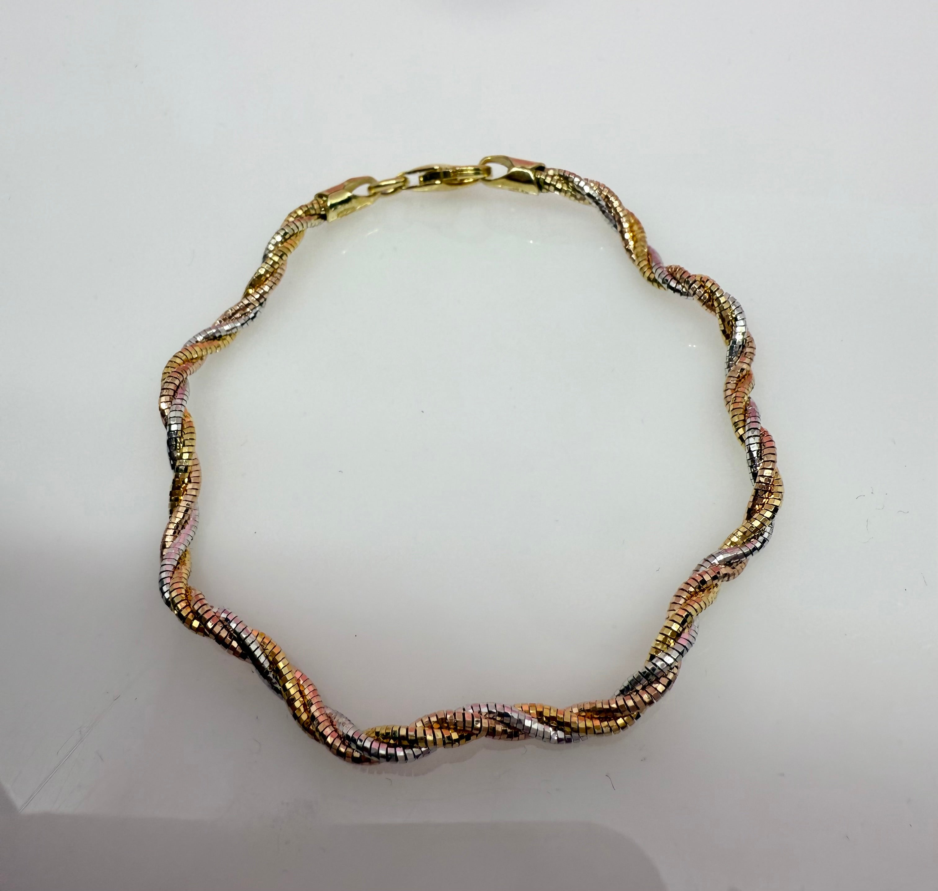 Multi Strand Weave Triple Plating Italian Bracelet | 925 Sterling Silver