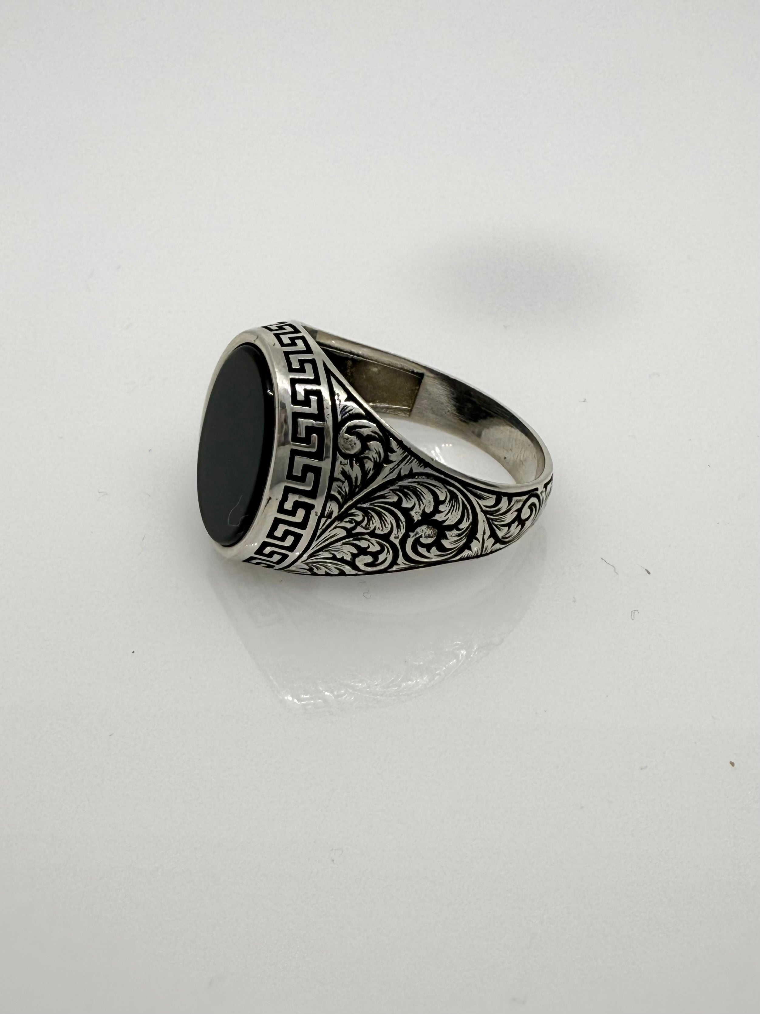 925 Sterling Silver Ring for Men | Black Stone