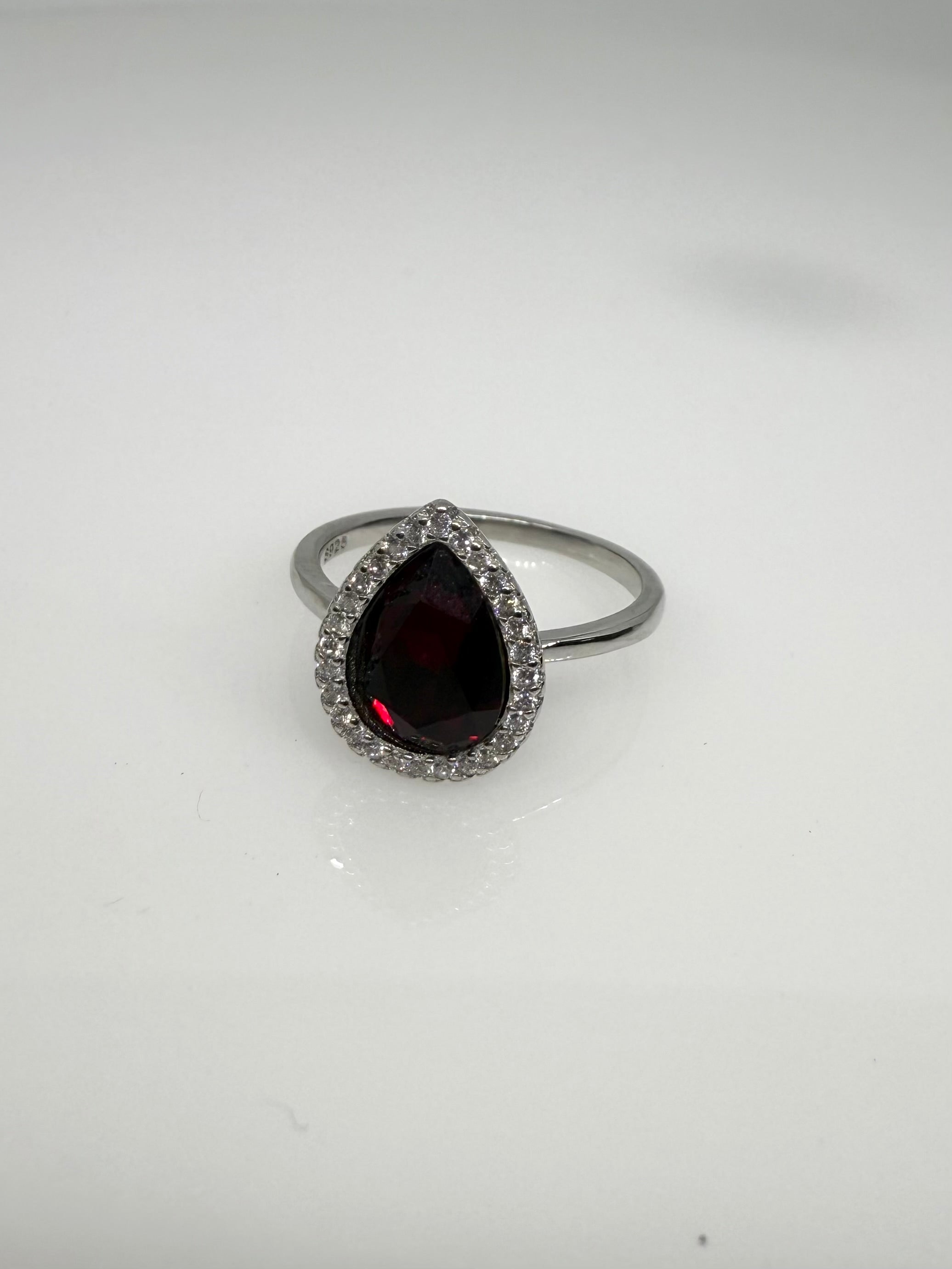 925 Sterling Silver Scarlet Drop Women Ring