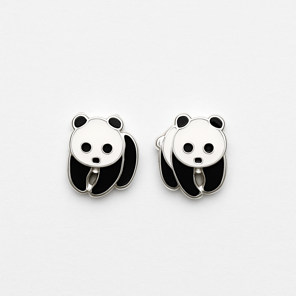 925 Sterling Silver Panda kid’s Earrings
