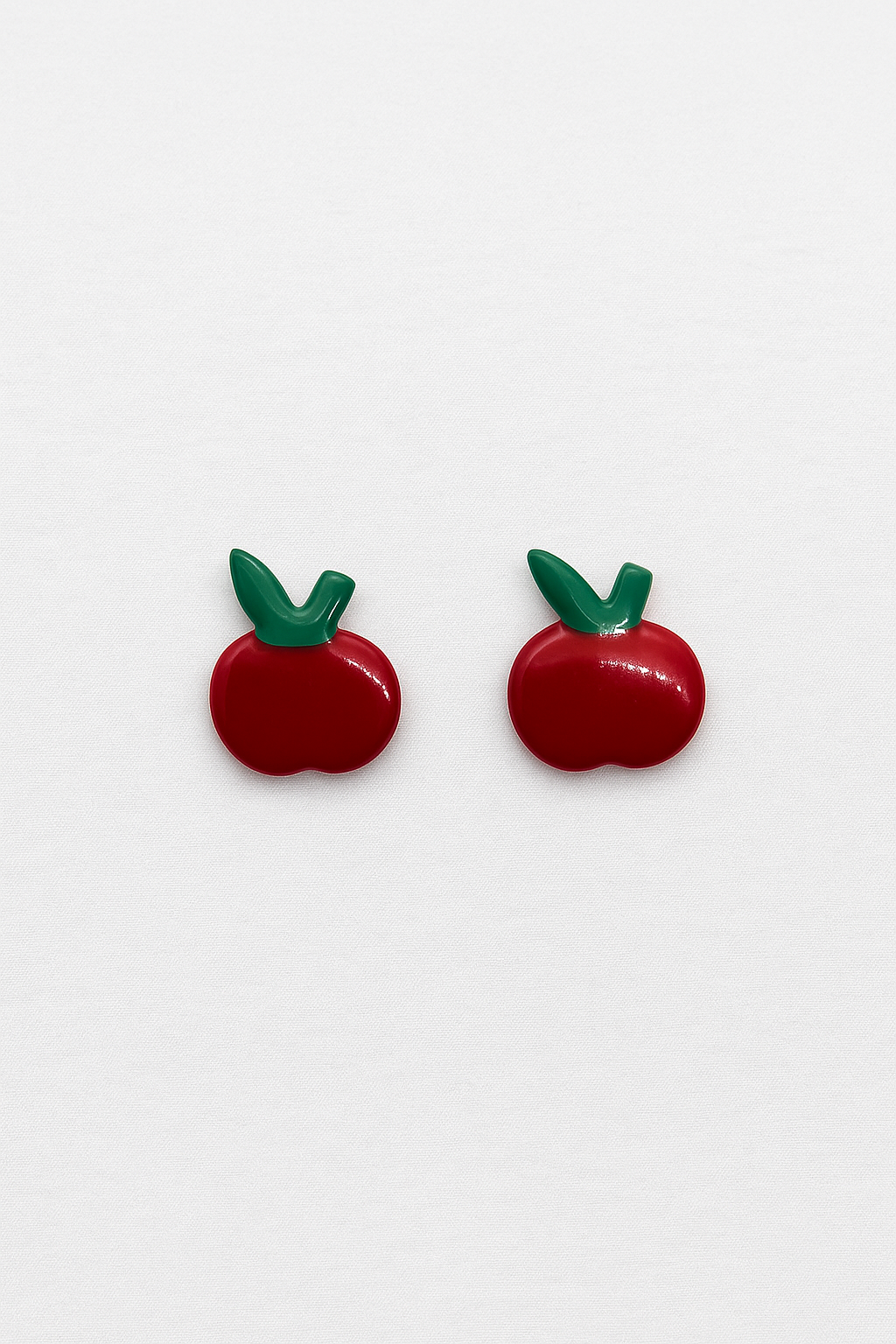 925 Sterling Silver Red Apple kid’s Earrings