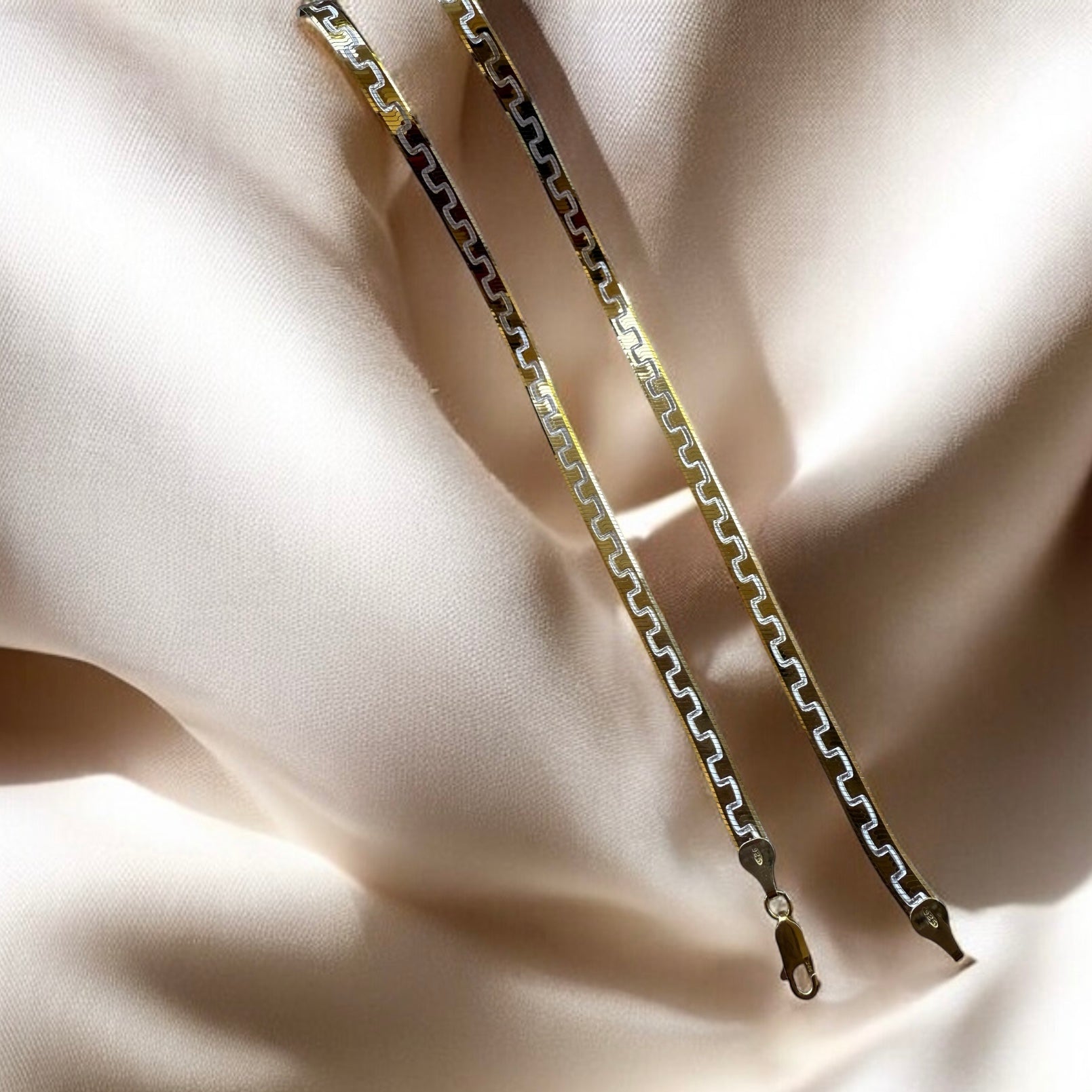 925 Sterling Silver Flat Snake Anklets | Reversible Anklets