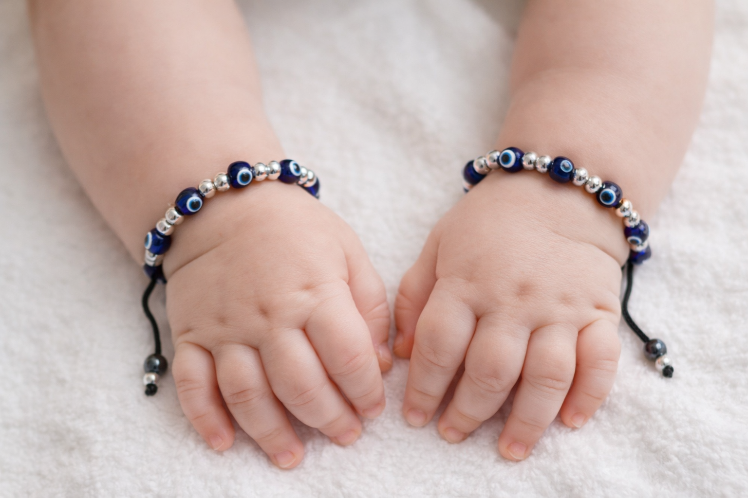925 Sterling Silver Evil Eye Thread Newborn Nazariya