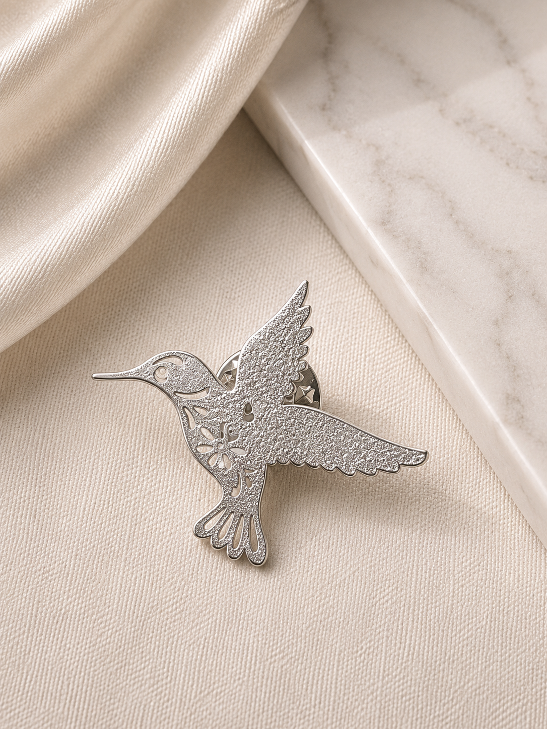 925 Sterling Silver Hummingbird Lapel Pin Brooch