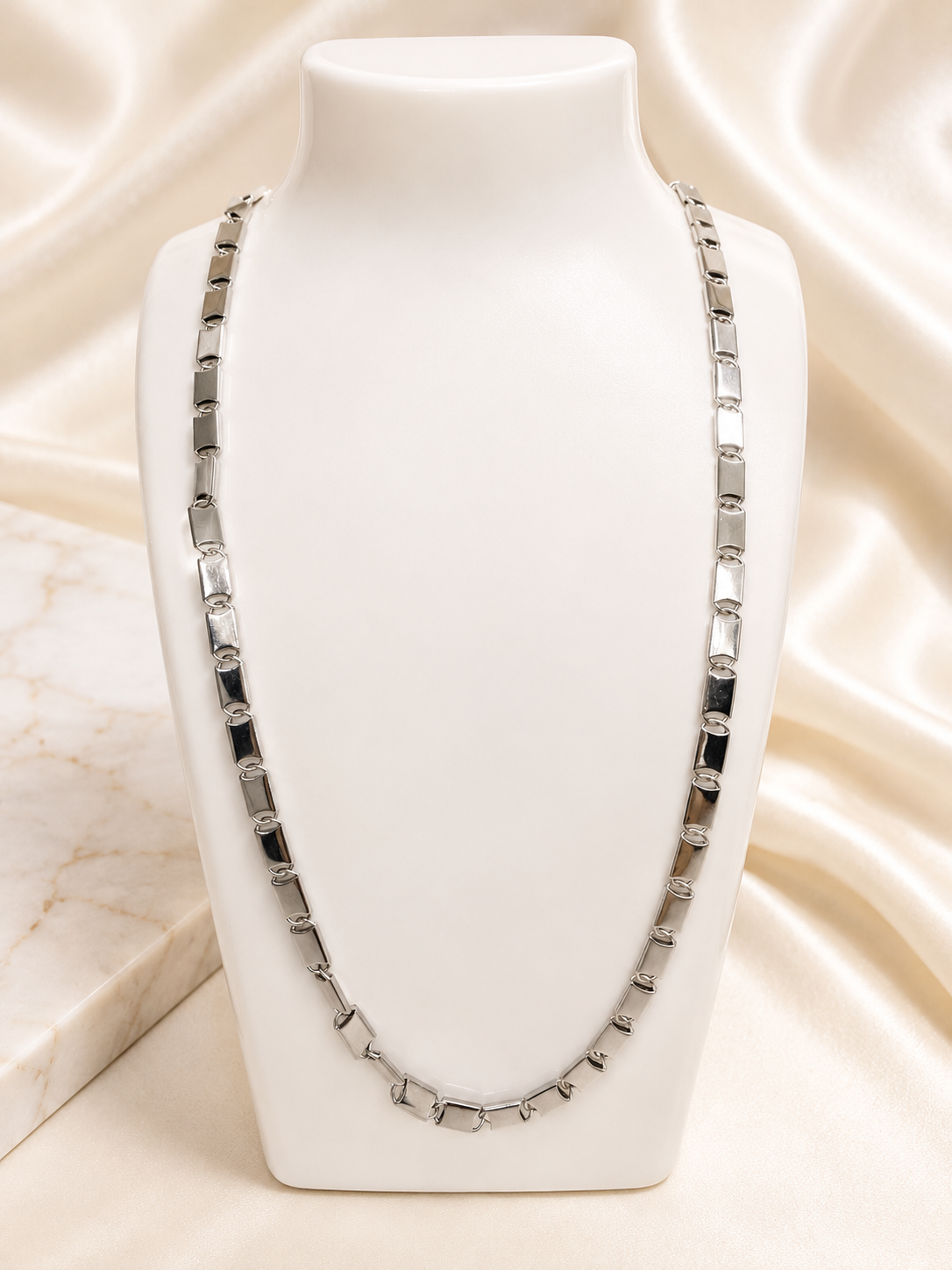925 Sterling Silver Monaco Bar Link Chain