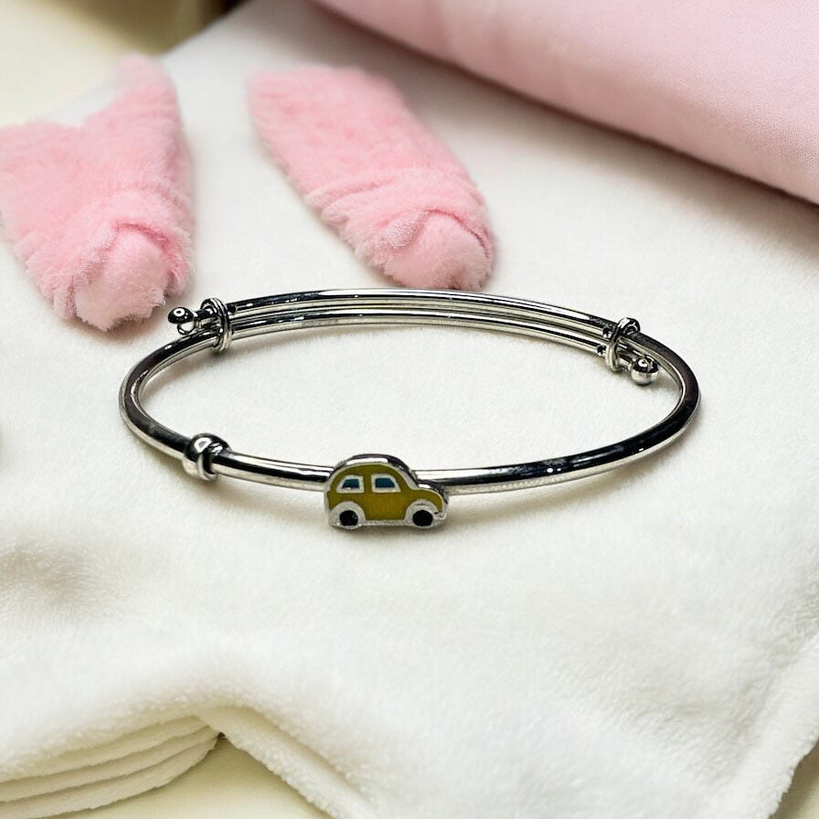 925 Sterling Silver Car Adjustable Bangle | For Kids | Ideal for 0-10 years old