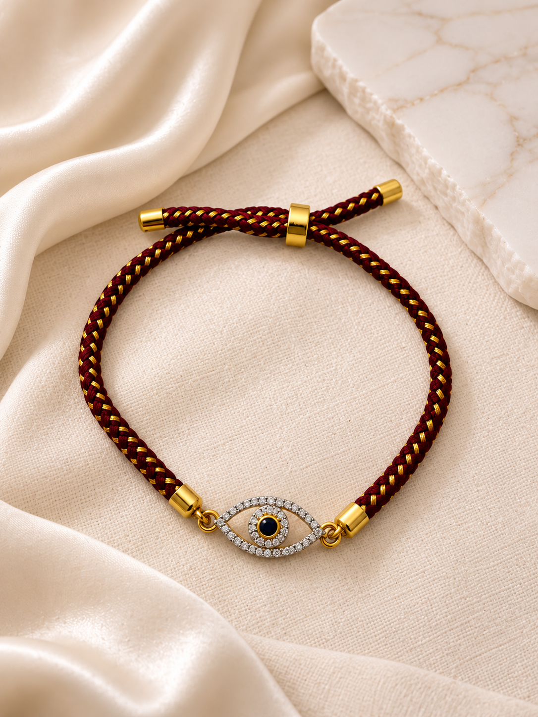 925 Sterling Silver Evil Eye Adjustable Rakhi
